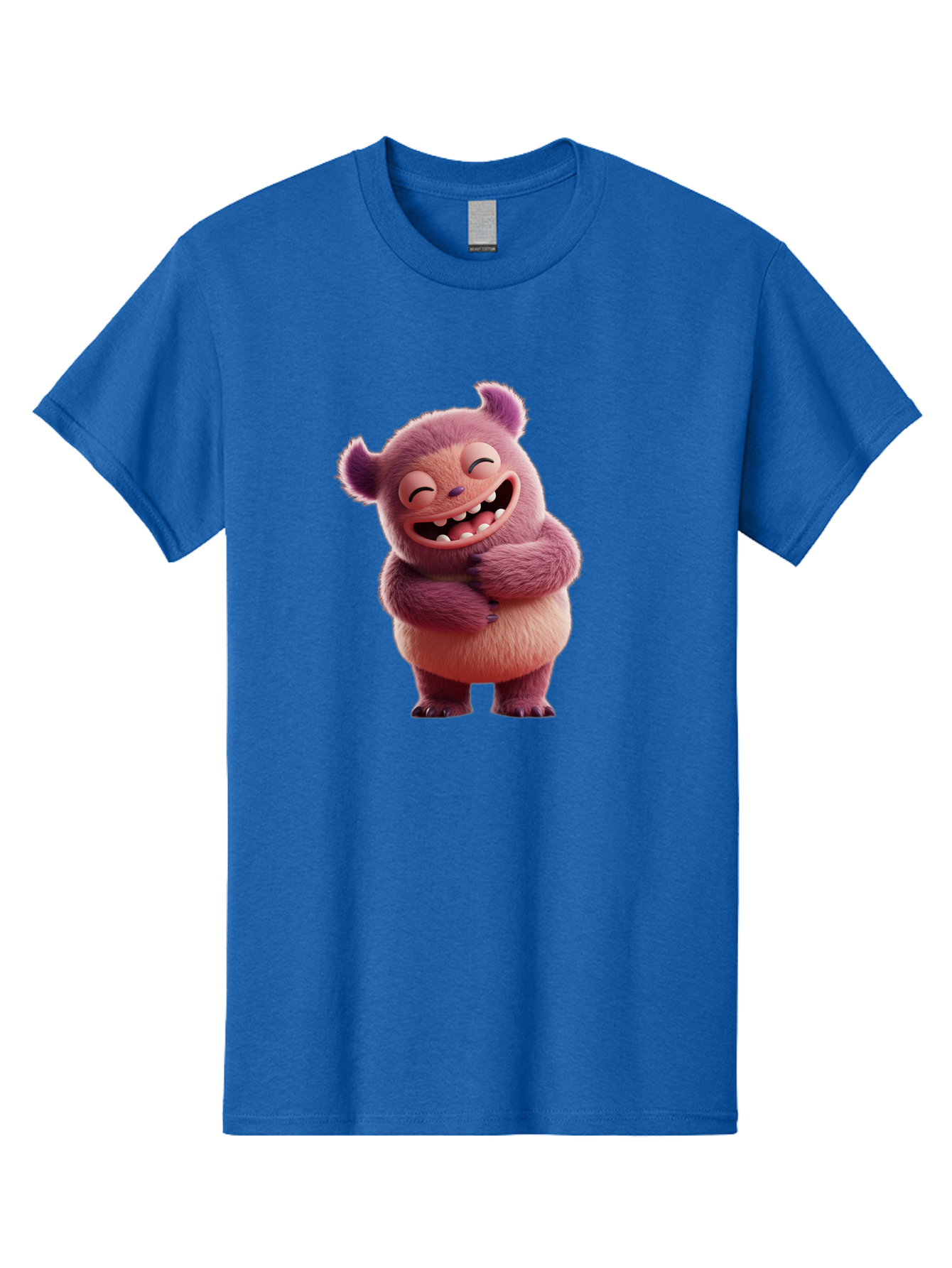 Grumps-Monster Men'S Graphic Tee, 100% Cotton, Comfortable Casual Summer Wear, Machine Washable, Happy Monster, Cartoon Character, Purple Creature, Smiling Face, Embracing Self, Funny Creature, Adorable Monster, Cute Character, Bae193