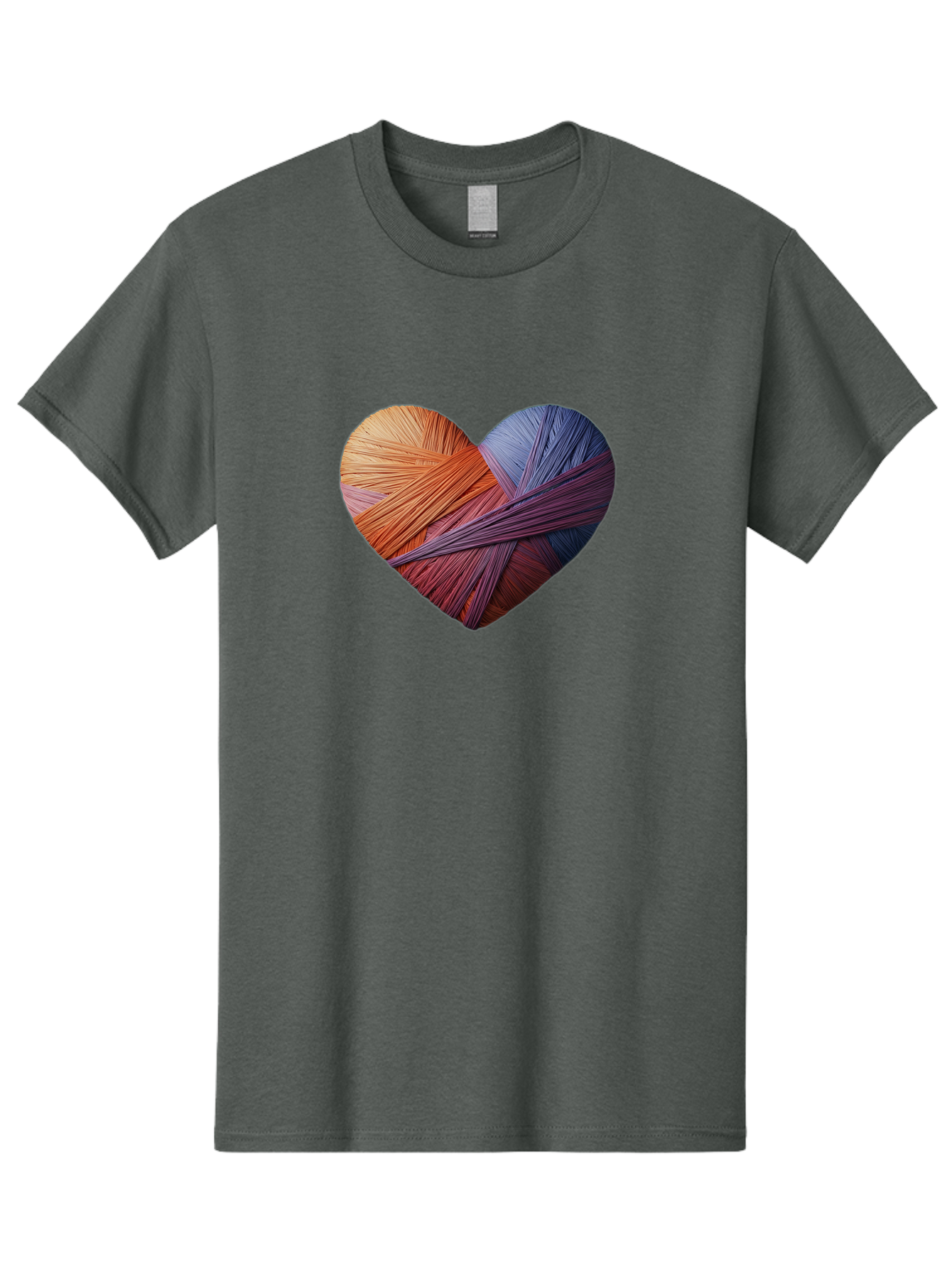 Heart Men'S Graphic Tee, 100% Cotton, Comfortable Casual Summer Wear, Machine Washable, Heart-Shaped Twine, Colorful Threads, Vibrant Colors, Twine Art, Heart Design, Handmade Craft, Creative Expression, Artistic, Yarn, Knitting Bae202