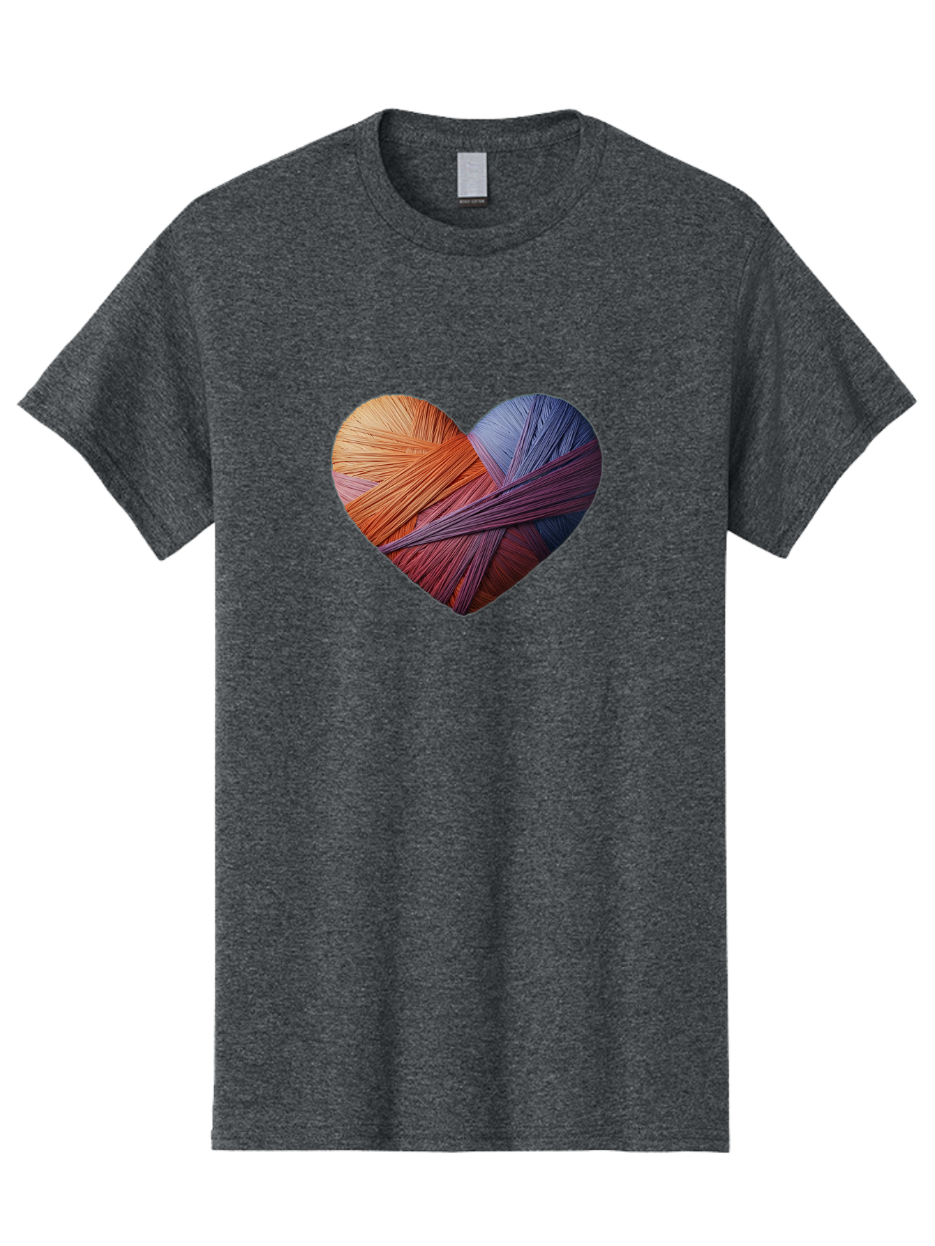Heart Men'S Graphic Tee, 100% Cotton, Comfortable Casual Summer Wear, Machine Washable, Heart-Shaped Twine, Colorful Threads, Vibrant Colors, Twine Art, Heart Design, Handmade Craft, Creative Expression, Artistic, Yarn, Knitting Bae202