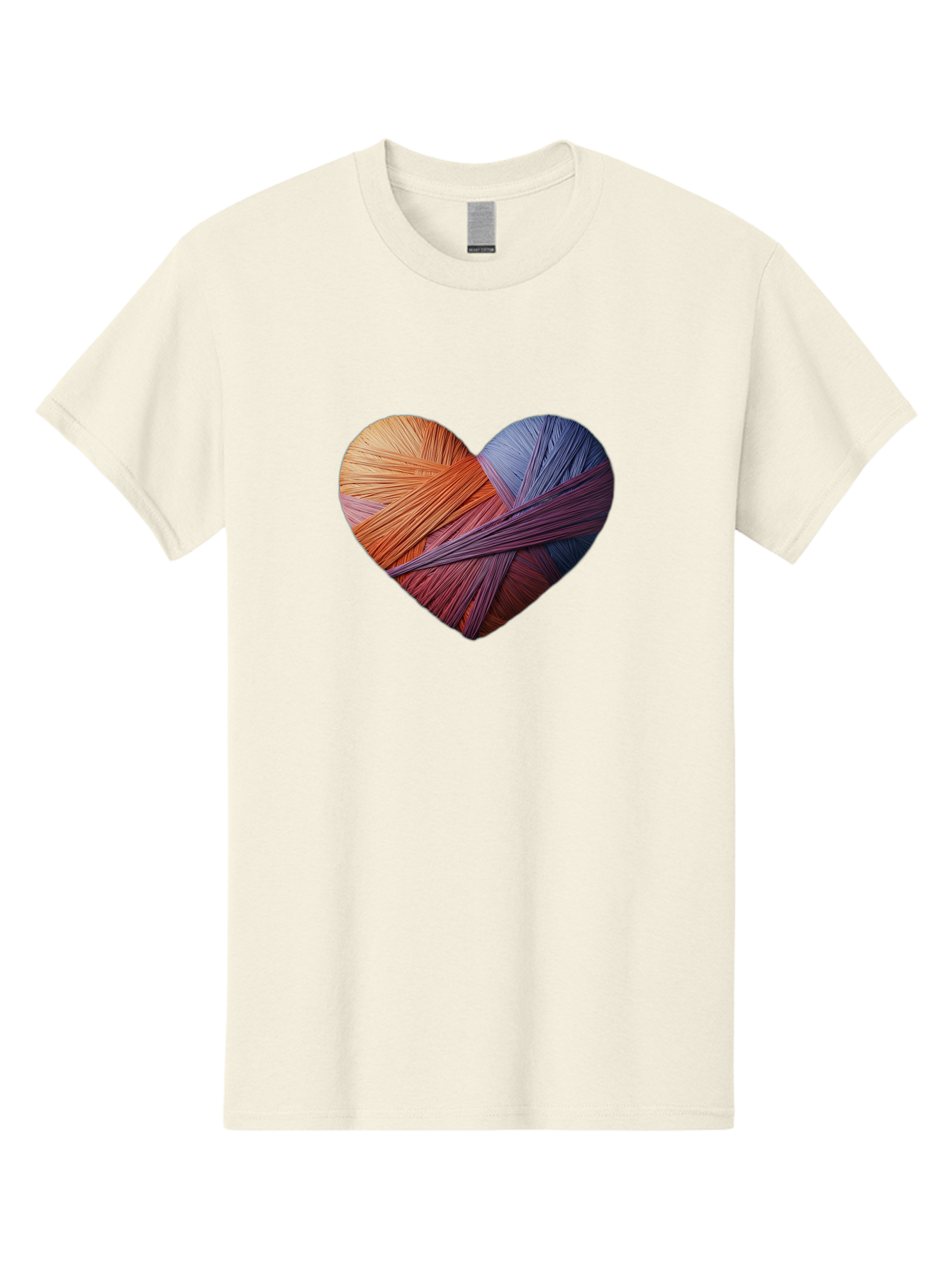 Heart Men'S Graphic Tee, 100% Cotton, Comfortable Casual Summer Wear, Machine Washable, Heart-Shaped Twine, Colorful Threads, Vibrant Colors, Twine Art, Heart Design, Handmade Craft, Creative Expression, Artistic, Yarn, Knitting Bae202