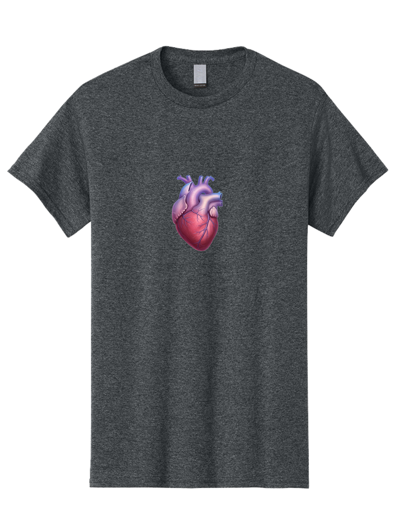 Human-Heart Men'S Graphic Tee, 100% Cotton, Comfortable Casual Summer Wear, Machine Washable, Human Heart, Anatomical Illustration, Medical Art, Cardiology, Heart Anatomy, Vital Organ, Detailed Drawing Bae204