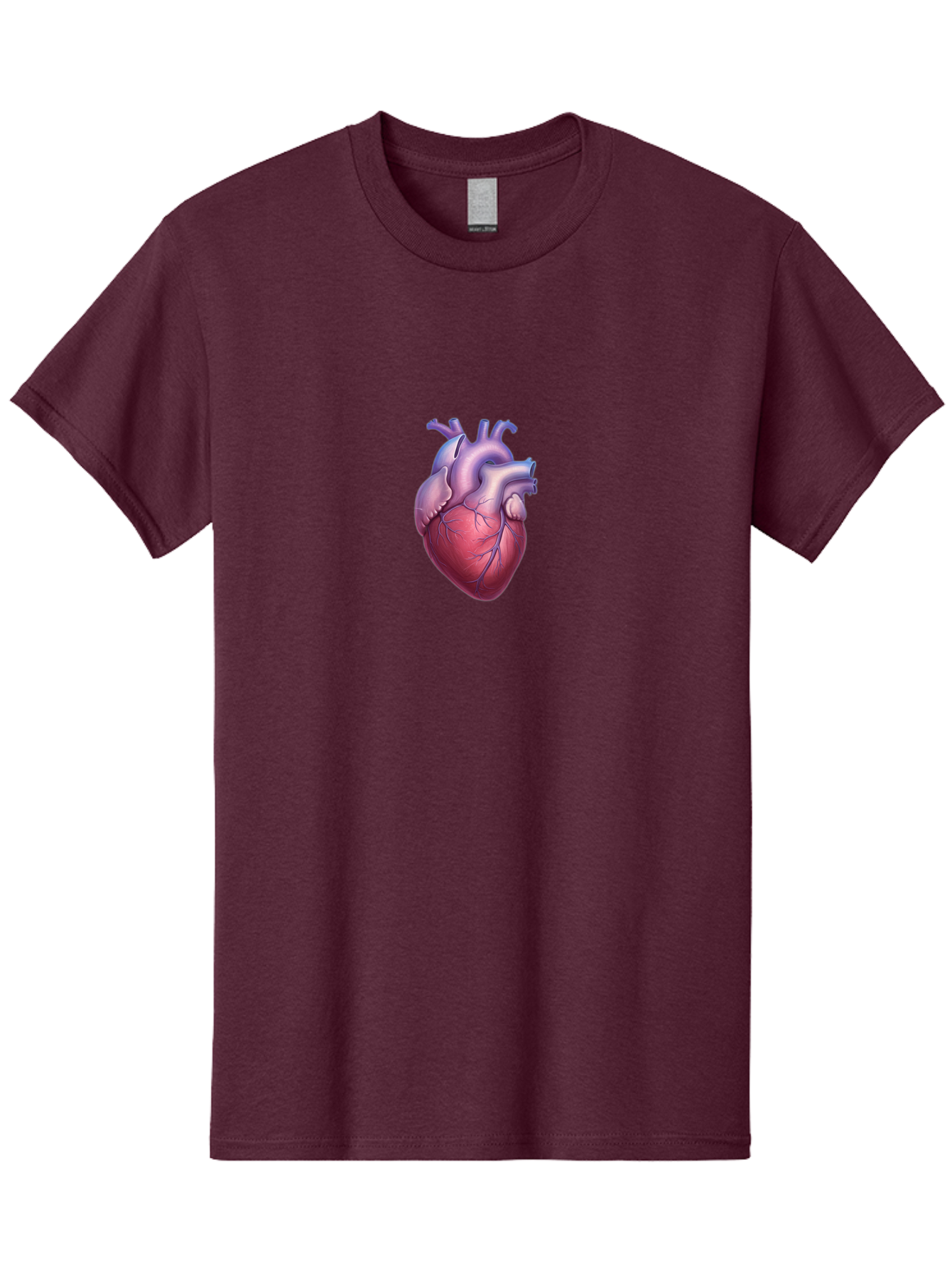 Human-Heart Men'S Graphic Tee, 100% Cotton, Comfortable Casual Summer Wear, Machine Washable, Human Heart, Anatomical Illustration, Medical Art, Cardiology, Heart Anatomy, Vital Organ, Detailed Drawing Bae204