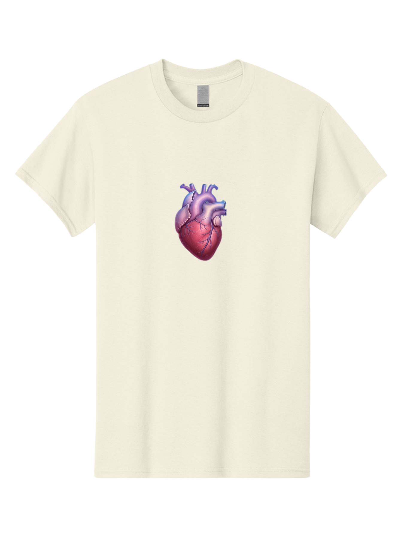 Human-Heart Men'S Graphic Tee, 100% Cotton, Comfortable Casual Summer Wear, Machine Washable, Human Heart, Anatomical Illustration, Medical Art, Cardiology, Heart Anatomy, Vital Organ, Detailed Drawing Bae204