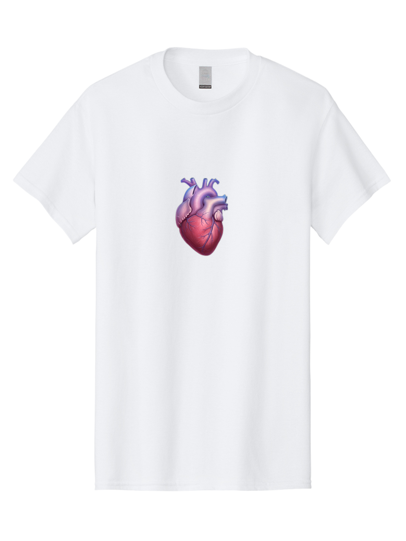 Human-Heart Men'S Graphic Tee, 100% Cotton, Comfortable Casual Summer Wear, Machine Washable, Human Heart, Anatomical Illustration, Medical Art, Cardiology, Heart Anatomy, Vital Organ, Detailed Drawing Bae204