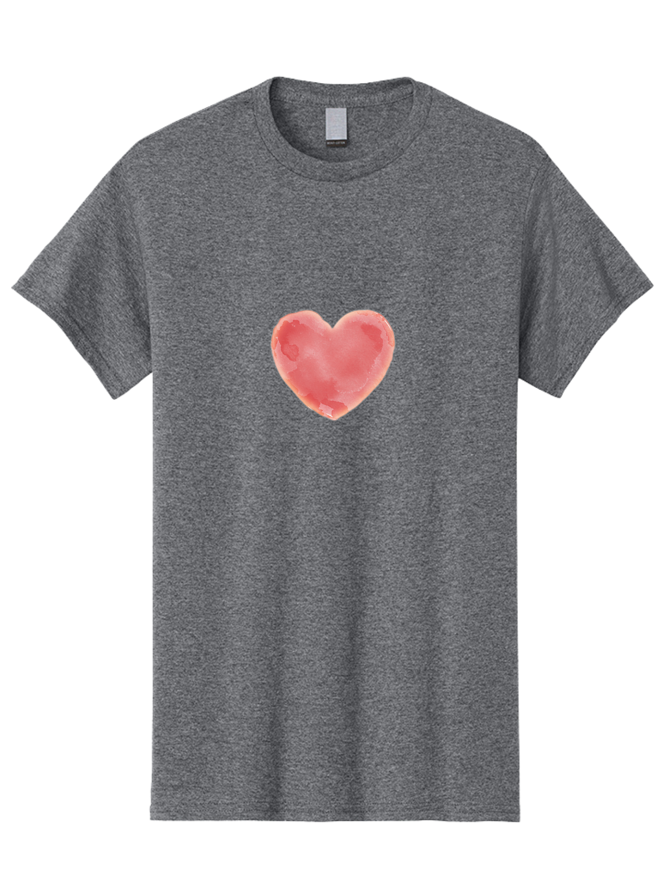 Pink-Heart Men'S Graphic Tee, 100% Cotton, Comfortable Casual Summer Wear, Machine Washable, Pink Heart, Heart Shape, Watercolor Art, Love Symbol, Valentines Day, Romantic Gesture, Tender Touch, Soft Pink Hue Bae238