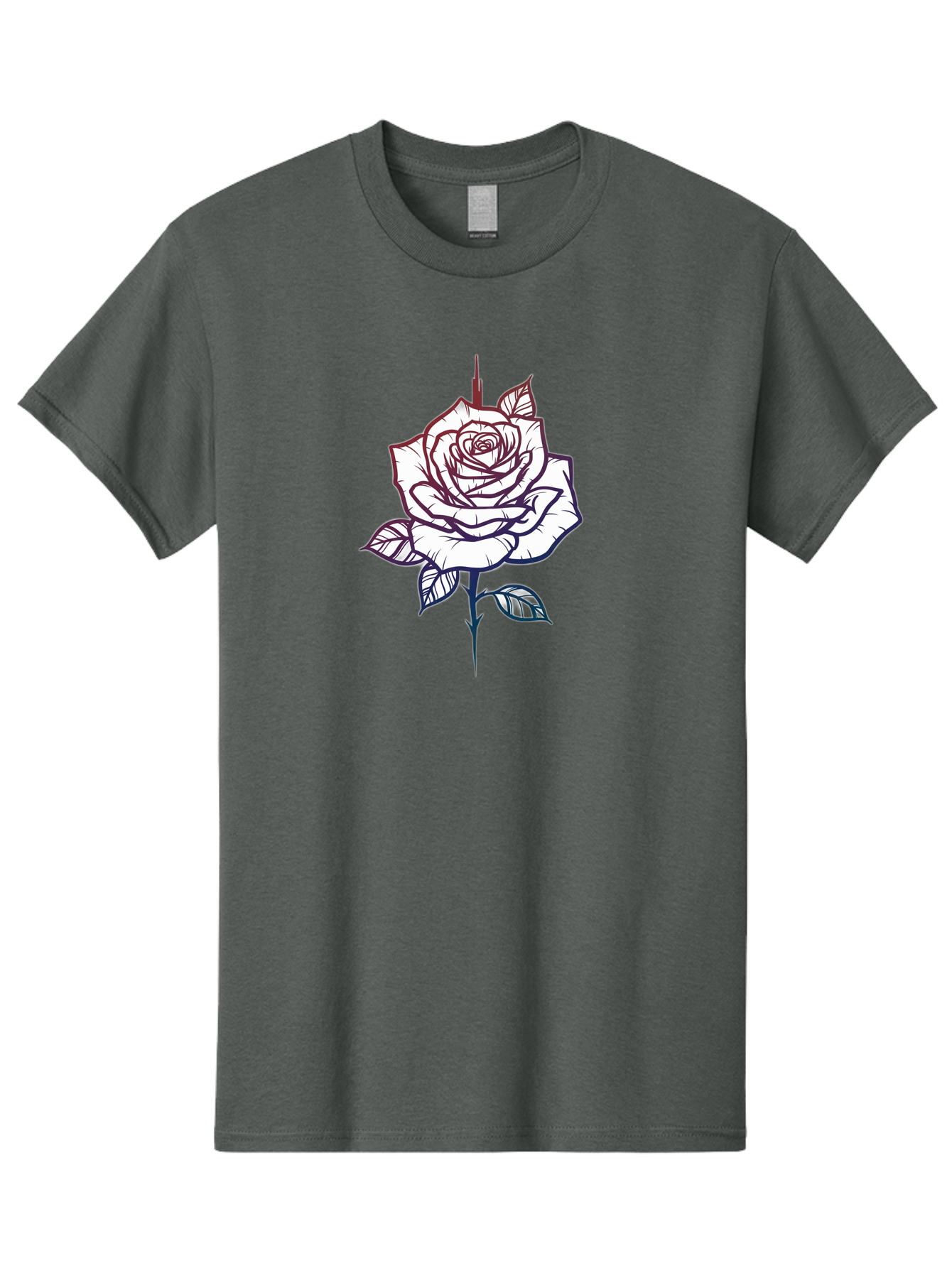Rose-1 Men'S Graphic Tee, 100% Cotton, Comfortable Casual Summer Wear, Machine Washable, Black And White Rose Illustration, Tattoo Style Rose, Minimalist Design, Elegant Floral Art, Dark Linework, Rose Silhouette, Simple Yet Striking Bae257
