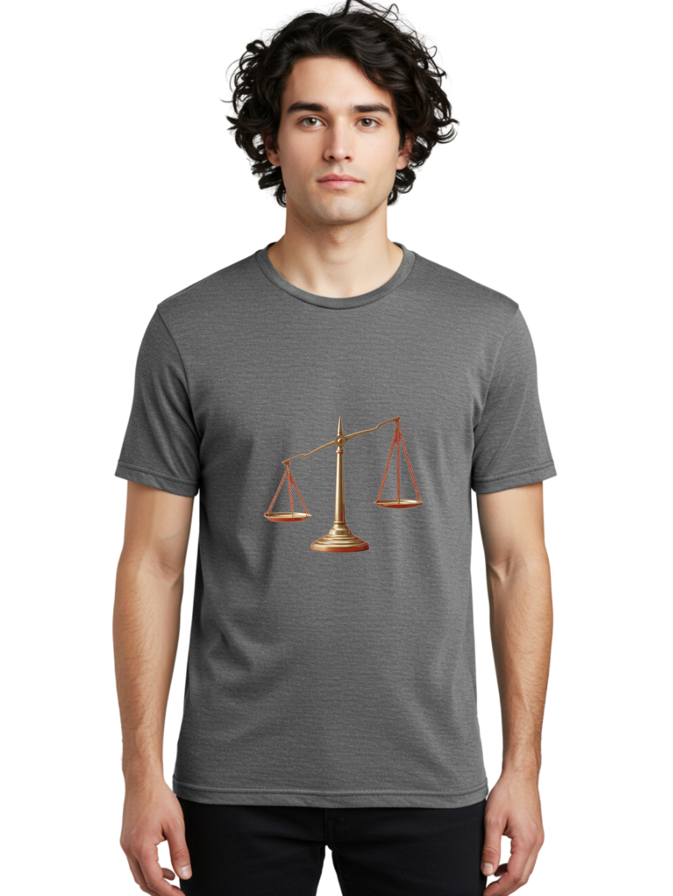 Scales-Of-Justice Men'S Graphic Tee, 100% Cotton, Comfortable Casual Summer Wear, Machine Washable, Justice Symbol, Balance Scale, Law And Order, Fairness, Equality, Legal Representation, Equilibrium Bae266