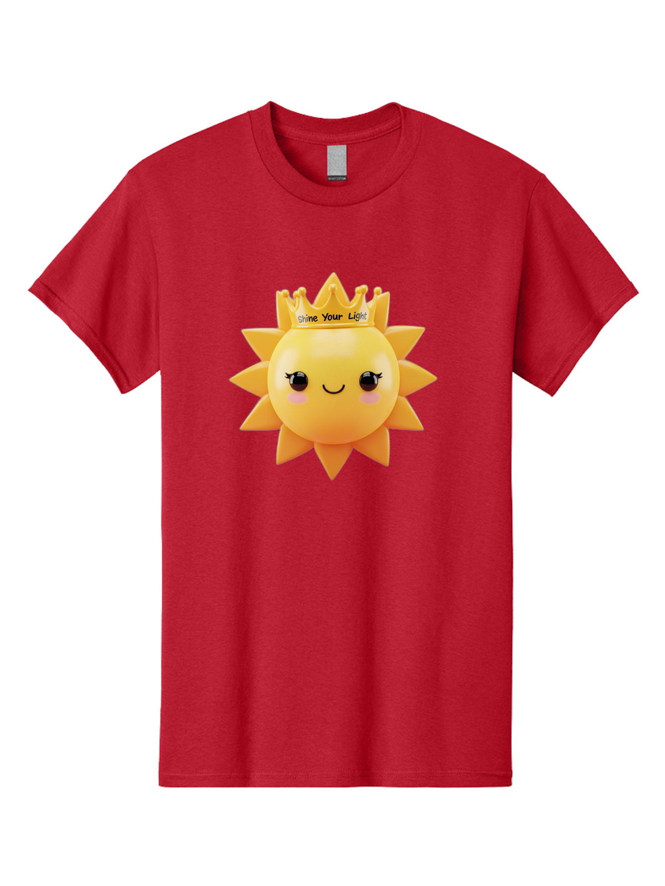Shine-Your-Light-Sun Men'S Graphic Tee, 100% Cotton, Comfortable Casual Summer Wear, Machine Washable, Smiling Sun Figurine, Inspirational Quote, Motivational Message, Positive Affirmation, Shine Your Light, Cute Cartoon Character, Happy Face, Bae274