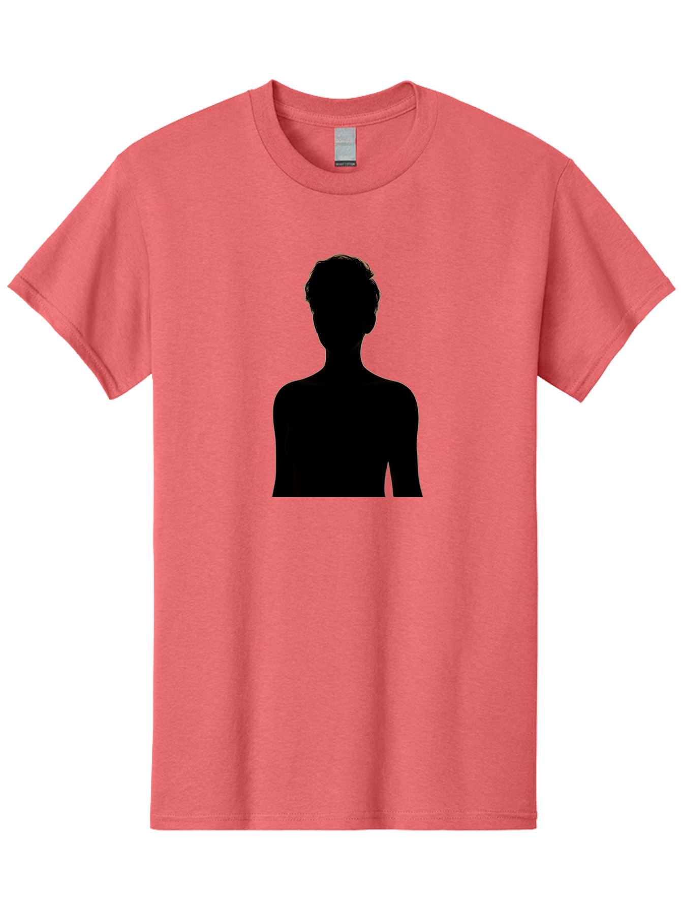 Silhouette-Of-A-Person Men'S Graphic Tee, 100% Cotton, Comfortable Casual Summer Wear, Machine Washable, Female Silhouette, Black Silhouette, Woman Figure, Mysterious Woman, Short Hair, Elegant Posture, Minimalistic Design, Modern Art Bae276