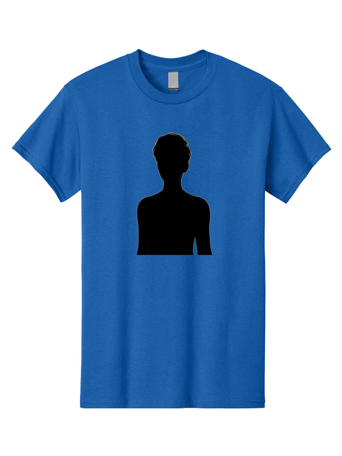 Silhouette-Of-A-Person Men'S Graphic Tee, 100% Cotton, Comfortable Casual Summer Wear, Machine Washable, Female Silhouette, Black Silhouette, Woman Figure, Mysterious Woman, Short Hair, Elegant Posture, Minimalistic Design, Modern Art Bae276