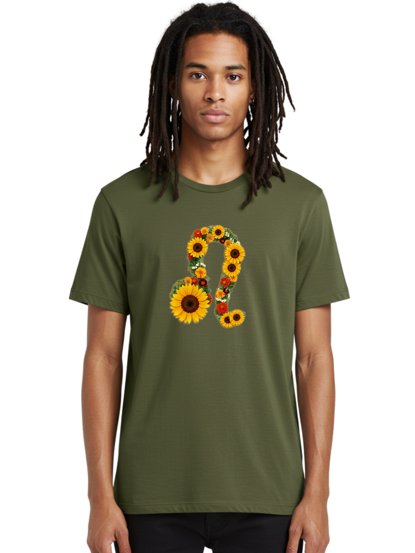 Treble-Clef Men'S Graphic Tee, 100% Cotton, Comfortable Casual Summer Wear, Machine Washable, Sunflowers, Floral Arrangement, Musical Notes, G Clef Symbol, Music Art, Flowers, Creative Typography, Music Lovers, Floral Design, Harmony, Symphony Bae307