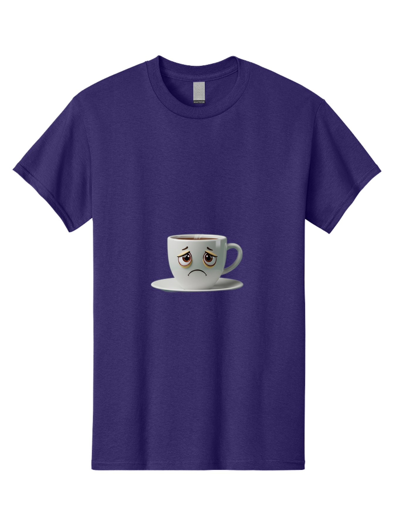 Angry-Coffee-Cup-1 Men'S Graphic Tee, 100% Cotton, Comfortable Casual Summer Wear, Machine Washable, Angry Face On Coffee Cup, Frowning Coffee Mug, Upset Coffee, Displeased Facial Expression, Sad Coffee Cup, Grumpy Coffee Bae350