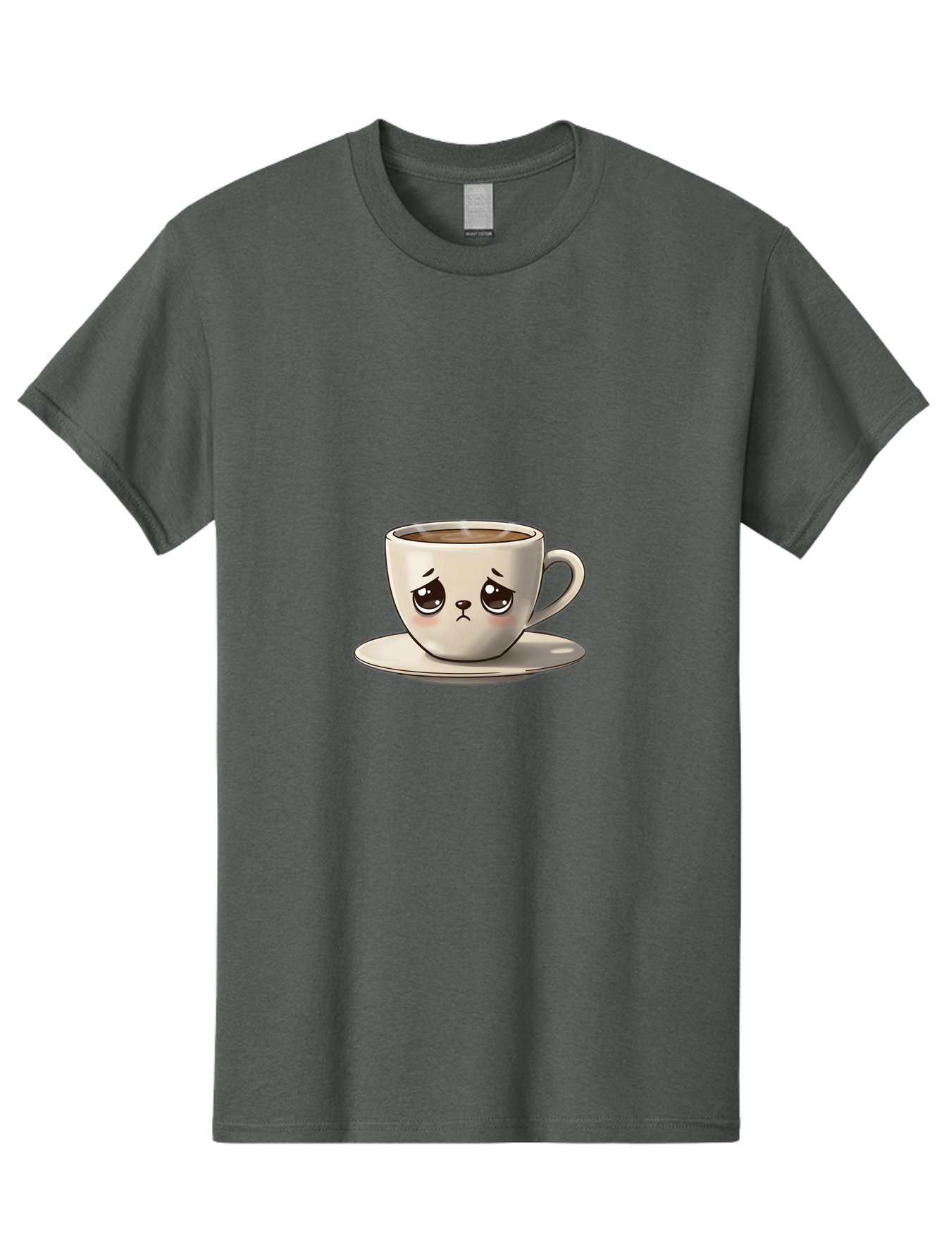Angry-Coffee-Cup Men'S Graphic Tee, 100% Cotton, Comfortable Casual Summer Wear, Machine Washable, Angry Coffee Cup, Cartoon Character, Coffee Break, Morning Routine, Cafe Culture, Beverage, Caffeine, Humor, Kawaii Bae353