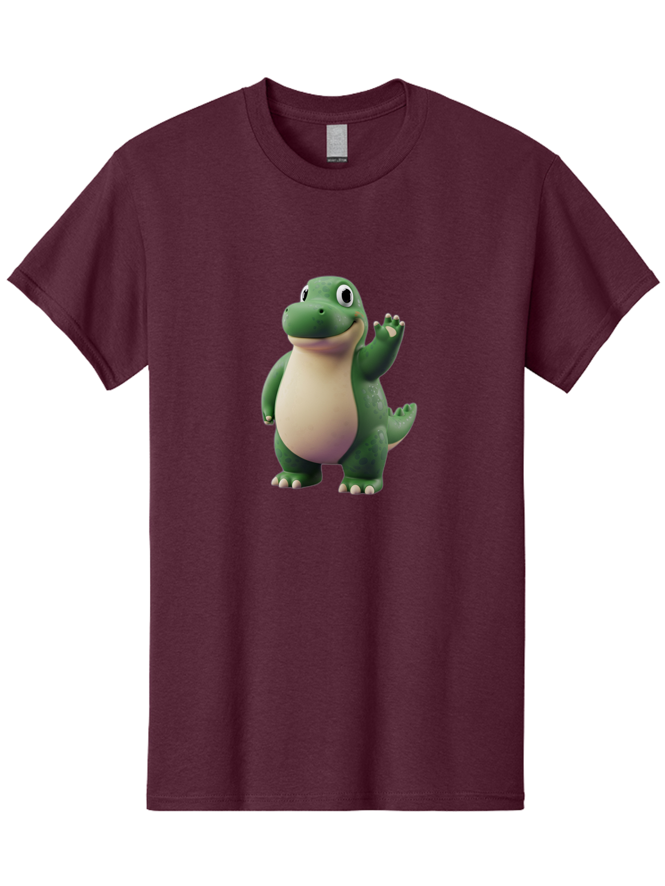 Arlo Men'S Graphic Tee, 100% Cotton, Comfortable Casual Summer Wear, Machine Washable, Cartoon Alligator, Friendly Alligator, Green Alligator, Waving Alligator, Cute Reptile, Animated Character, Smiling Creature, Children'S Character, Bae356