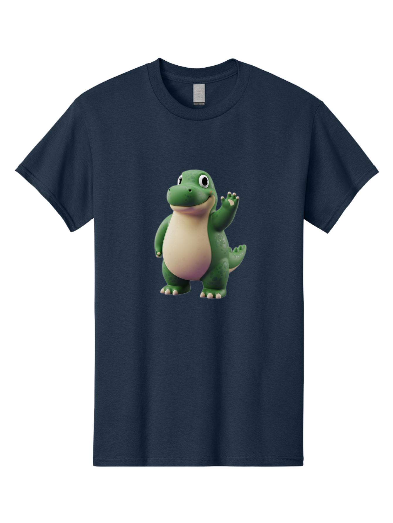 Arlo Men'S Graphic Tee, 100% Cotton, Comfortable Casual Summer Wear, Machine Washable, Cartoon Alligator, Friendly Alligator, Green Alligator, Waving Alligator, Cute Reptile, Animated Character, Smiling Creature, Children'S Character, Bae356