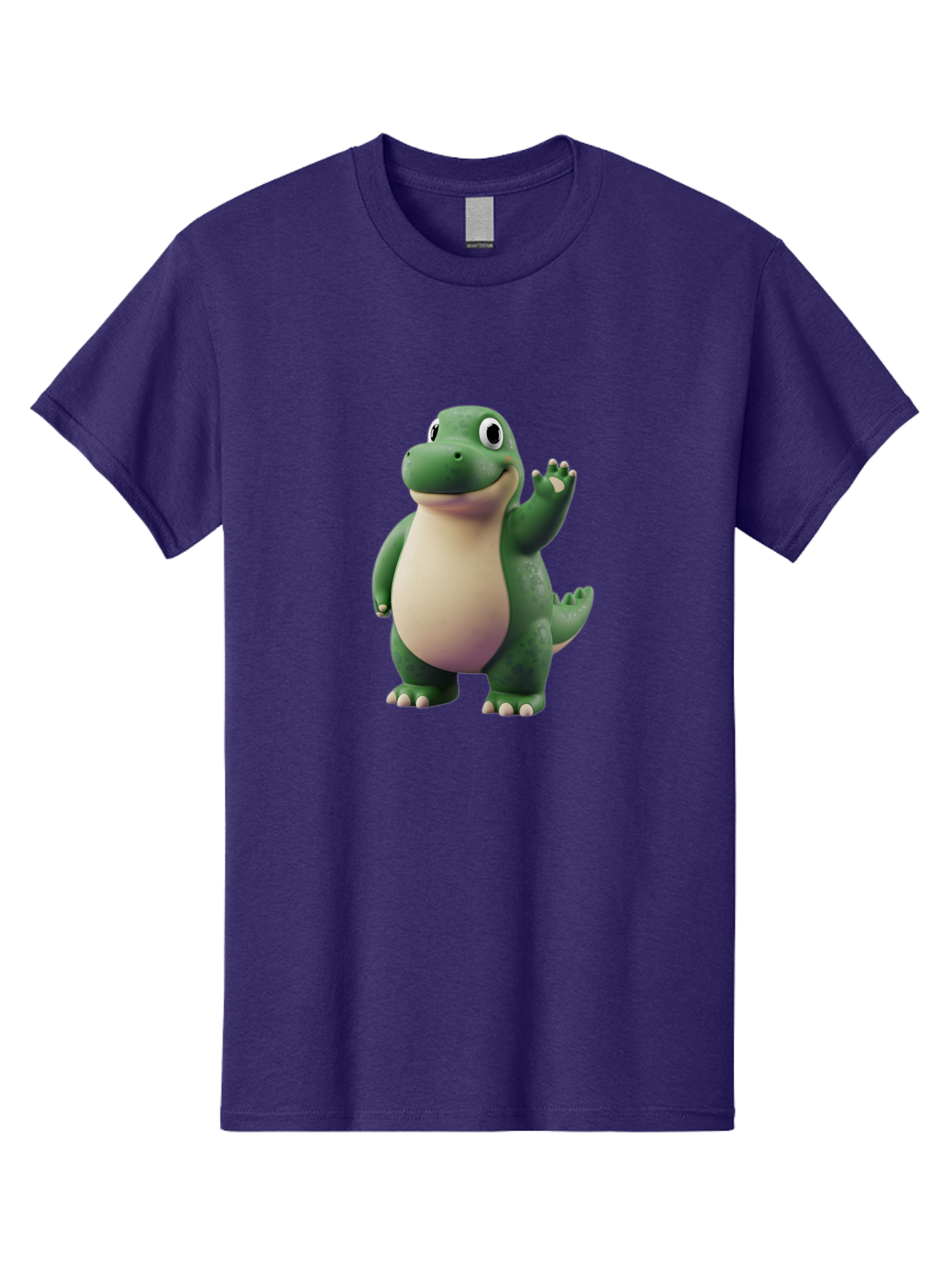 Arlo Men'S Graphic Tee, 100% Cotton, Comfortable Casual Summer Wear, Machine Washable, Cartoon Alligator, Friendly Alligator, Green Alligator, Waving Alligator, Cute Reptile, Animated Character, Smiling Creature, Children'S Character, Bae356