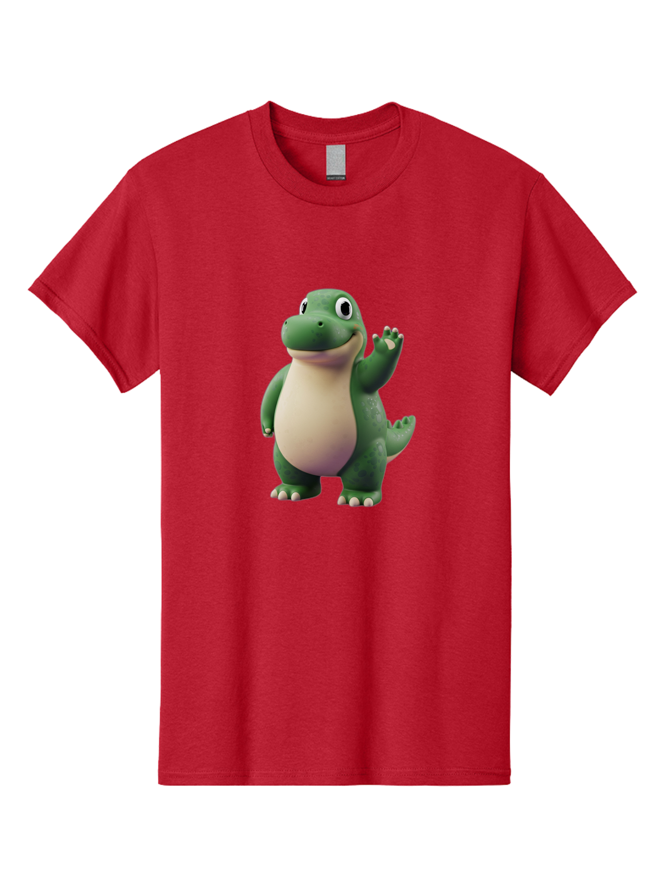 Arlo Men'S Graphic Tee, 100% Cotton, Comfortable Casual Summer Wear, Machine Washable, Cartoon Alligator, Friendly Alligator, Green Alligator, Waving Alligator, Cute Reptile, Animated Character, Smiling Creature, Children'S Character, Bae356