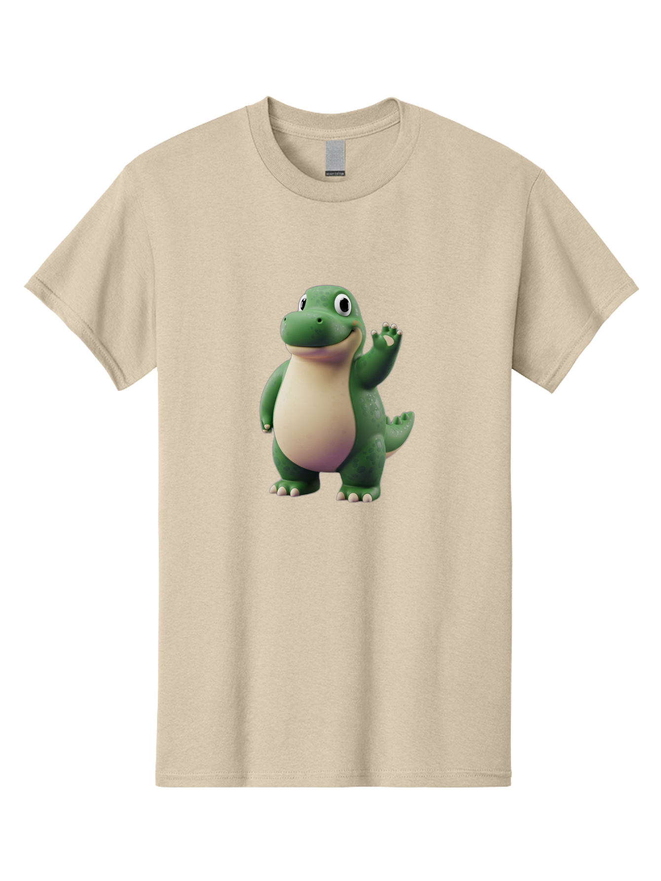 Arlo Men'S Graphic Tee, 100% Cotton, Comfortable Casual Summer Wear, Machine Washable, Cartoon Alligator, Friendly Alligator, Green Alligator, Waving Alligator, Cute Reptile, Animated Character, Smiling Creature, Children'S Character, Bae356