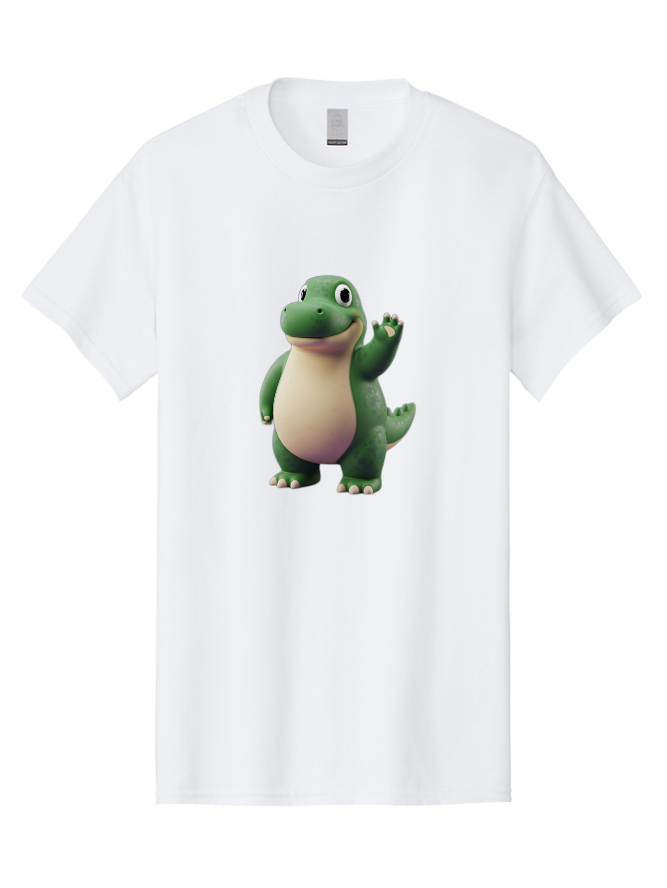 Arlo Men'S Graphic Tee, 100% Cotton, Comfortable Casual Summer Wear, Machine Washable, Cartoon Alligator, Friendly Alligator, Green Alligator, Waving Alligator, Cute Reptile, Animated Character, Smiling Creature, Children'S Character, Bae356