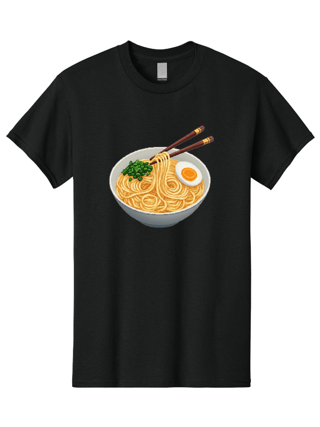 Bowl-Of-Ramen-1 Men'S Graphic Tee, 100% Cotton, Comfortable Casual Summer Wear, Machine Washable, Steaming Bowl Of Ramen, Noodles, Boiled Egg, Green Onions, Chopsticks, Japanese Cuisine, Comfort Food, Savory Dish, Noodle Soup Bae361