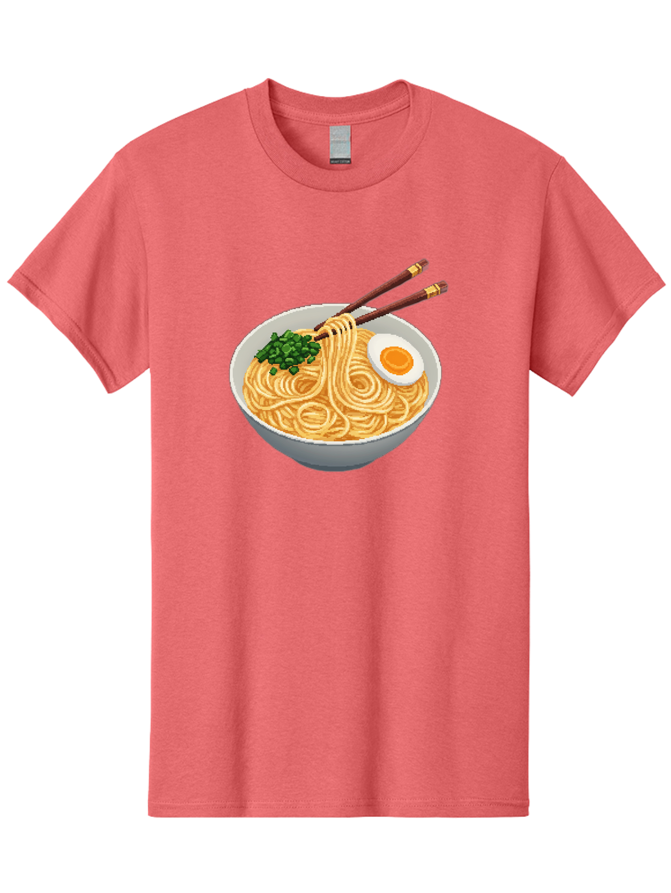 Bowl-Of-Ramen-1 Men'S Graphic Tee, 100% Cotton, Comfortable Casual Summer Wear, Machine Washable, Steaming Bowl Of Ramen, Noodles, Boiled Egg, Green Onions, Chopsticks, Japanese Cuisine, Comfort Food, Savory Dish, Noodle Soup Bae361