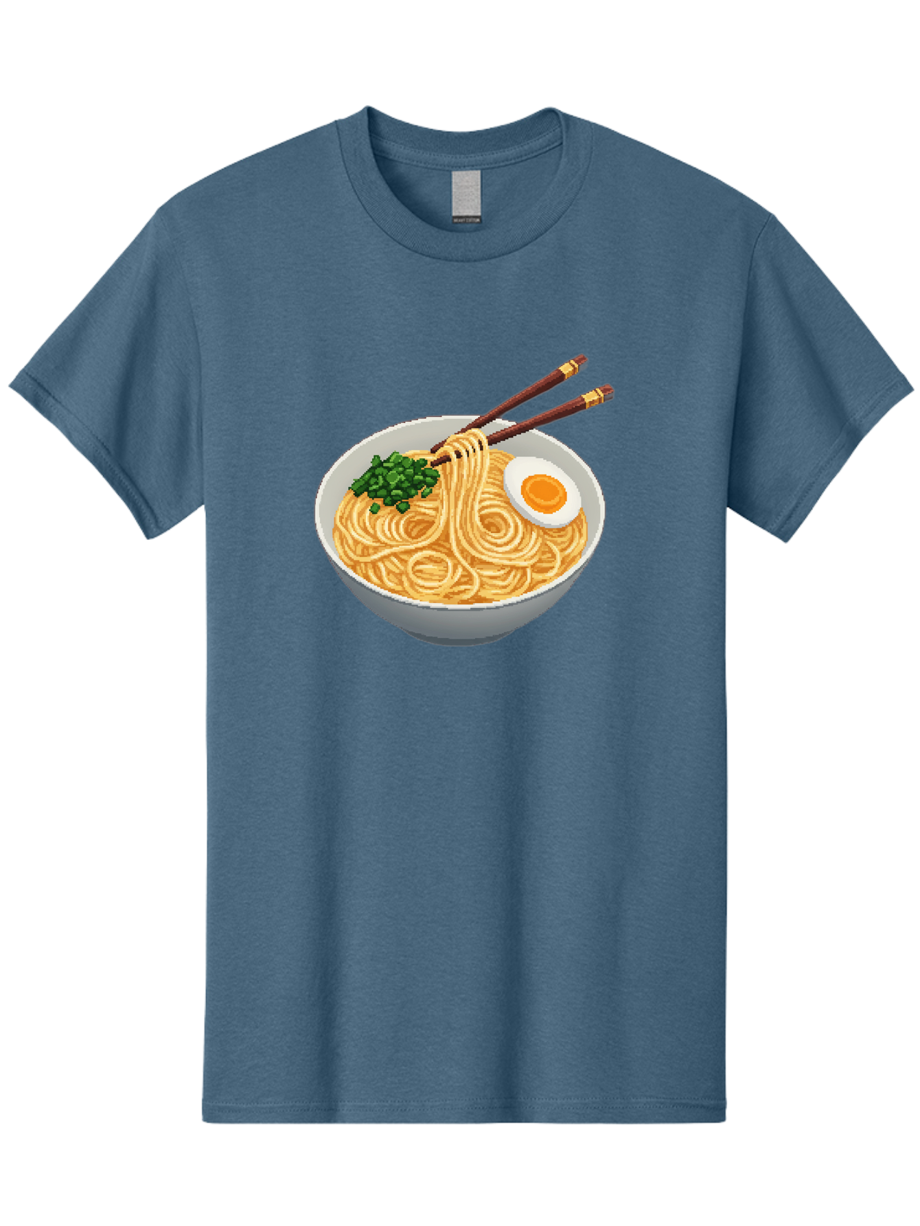 Bowl-Of-Ramen-1 Men'S Graphic Tee, 100% Cotton, Comfortable Casual Summer Wear, Machine Washable, Steaming Bowl Of Ramen, Noodles, Boiled Egg, Green Onions, Chopsticks, Japanese Cuisine, Comfort Food, Savory Dish, Noodle Soup Bae361