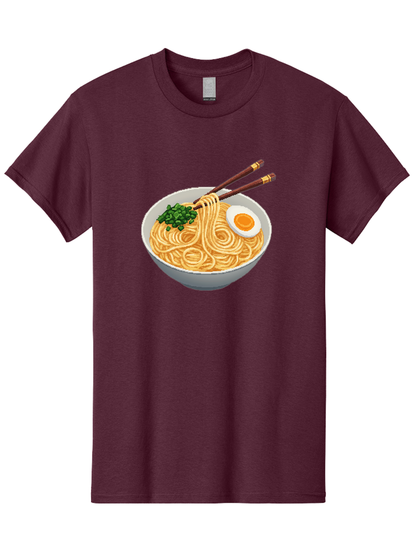 Bowl-Of-Ramen-1 Men'S Graphic Tee, 100% Cotton, Comfortable Casual Summer Wear, Machine Washable, Steaming Bowl Of Ramen, Noodles, Boiled Egg, Green Onions, Chopsticks, Japanese Cuisine, Comfort Food, Savory Dish, Noodle Soup Bae361