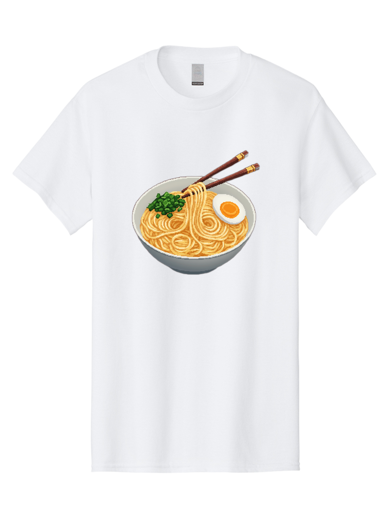 Bowl-Of-Ramen-1 Men'S Graphic Tee, 100% Cotton, Comfortable Casual Summer Wear, Machine Washable, Steaming Bowl Of Ramen, Noodles, Boiled Egg, Green Onions, Chopsticks, Japanese Cuisine, Comfort Food, Savory Dish, Noodle Soup Bae361