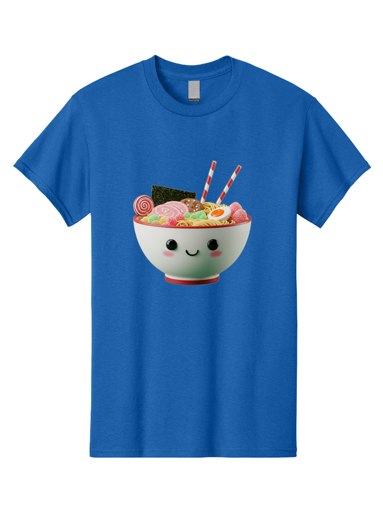 Bowl-Of-Ramen Men'S Graphic Tee, 100% Cotton, Comfortable Casual Summer Wear, Machine Washable, Kawaii Ramen Bowl, Cartoon Noodles, Cute Japanese Food, Happy Meal, Animated Bowl, Kawaii Culture, Japanese Cuisine, Ramen Love, Foodie Art, Bae362