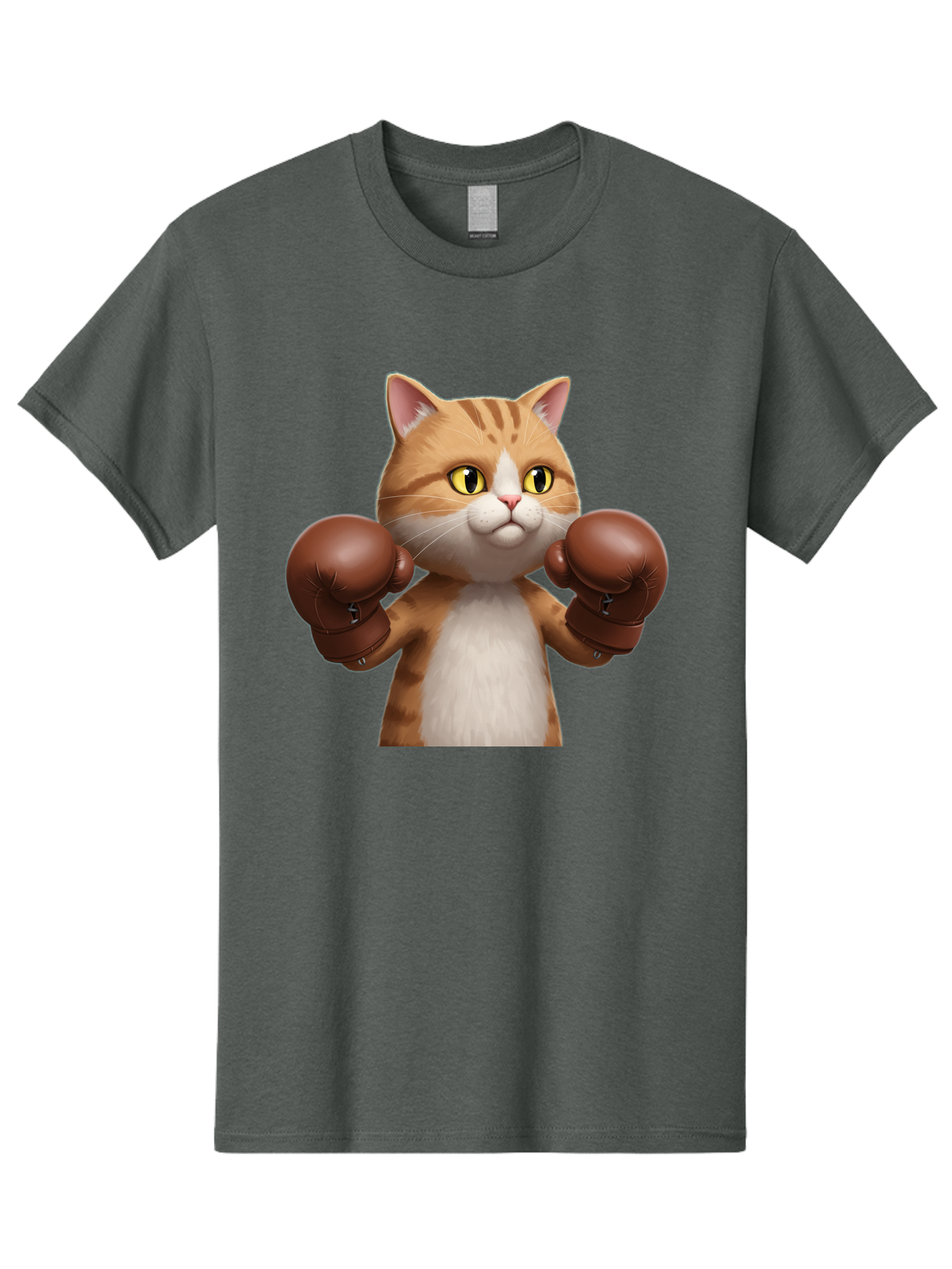 Boxing-Cat Men'S Graphic Tee, 100% Cotton, Comfortable Casual Summer Wear, Machine Washable, Cartoon Cat, Boxing Gloves, Funny Animal, Humor, Playful Cat, Adorable Feline, Boxing Stance, Cute Cat, Comedic Character Bae364