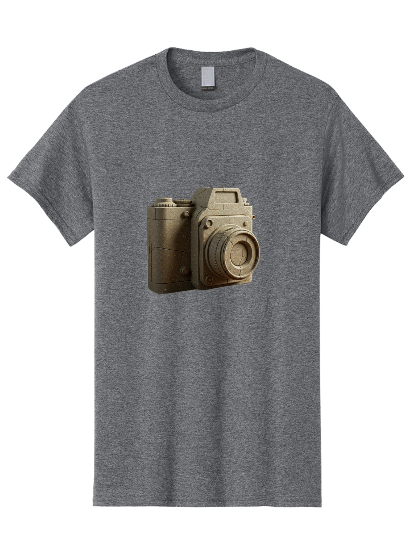 Brown-Camera Men'S Graphic Tee, 100% Cotton, Comfortable Casual Summer Wear, Machine Washable, 3D Camera, Digital Camera, Photography Equipment, Camera Lens, Camera Body, Rendering, 3D Modeling, Computer-Generated Imagery, Studio Shot, Bae365