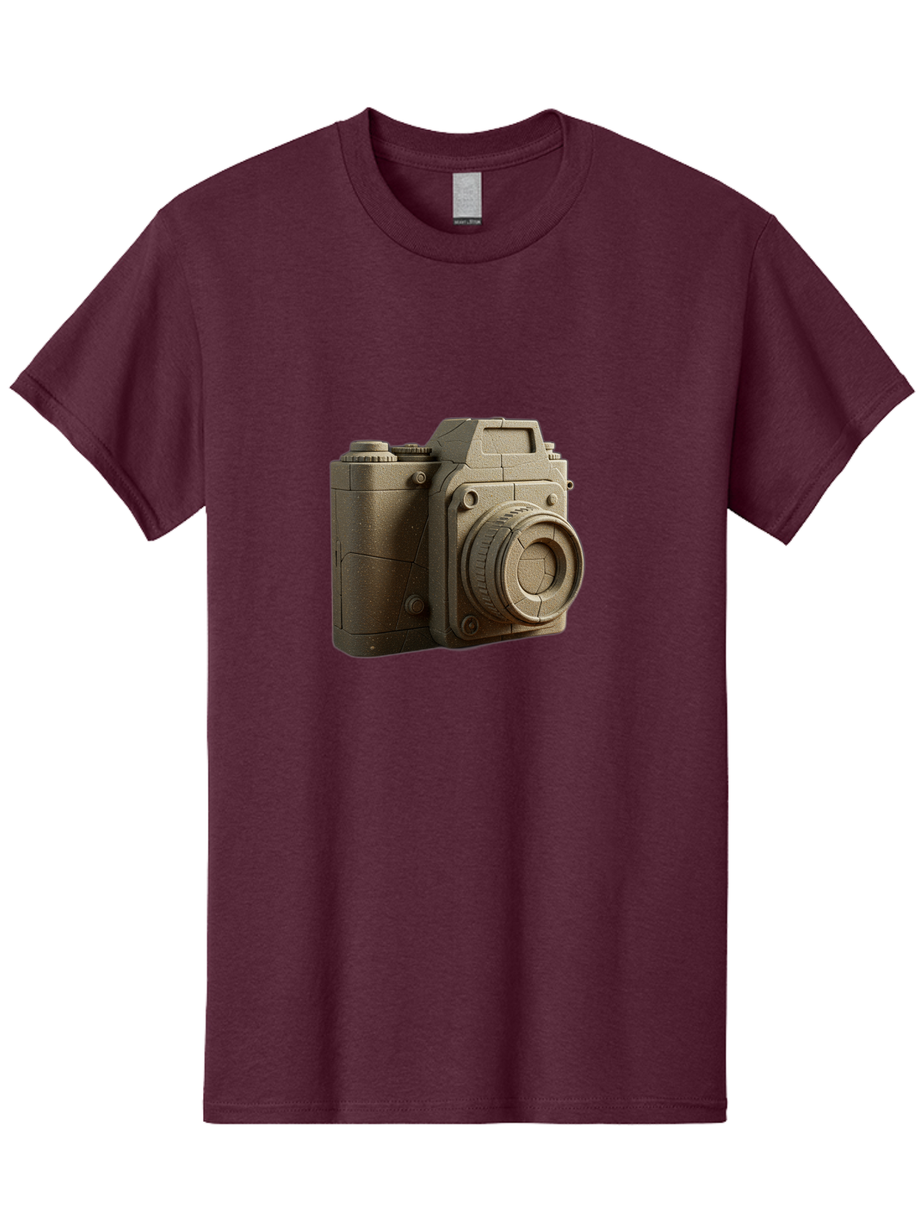 Brown-Camera Men'S Graphic Tee, 100% Cotton, Comfortable Casual Summer Wear, Machine Washable, 3D Camera, Digital Camera, Photography Equipment, Camera Lens, Camera Body, Rendering, 3D Modeling, Computer-Generated Imagery, Studio Shot, Bae365