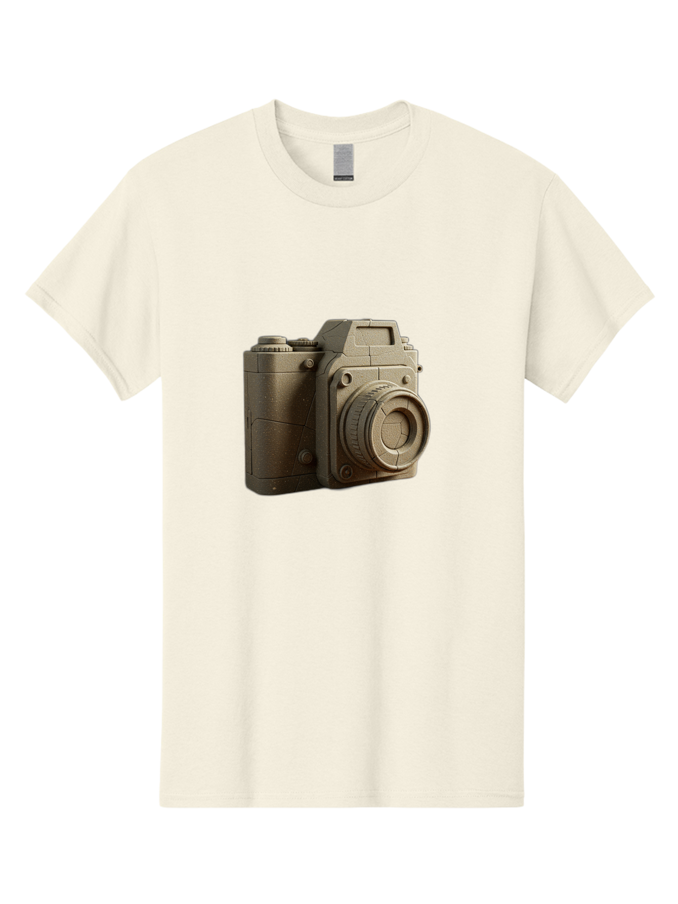 Brown-Camera Men'S Graphic Tee, 100% Cotton, Comfortable Casual Summer Wear, Machine Washable, 3D Camera, Digital Camera, Photography Equipment, Camera Lens, Camera Body, Rendering, 3D Modeling, Computer-Generated Imagery, Studio Shot, Bae365