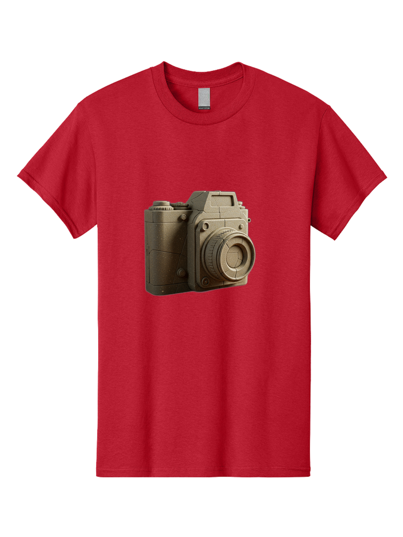 Brown-Camera Men'S Graphic Tee, 100% Cotton, Comfortable Casual Summer Wear, Machine Washable, 3D Camera, Digital Camera, Photography Equipment, Camera Lens, Camera Body, Rendering, 3D Modeling, Computer-Generated Imagery, Studio Shot, Bae365