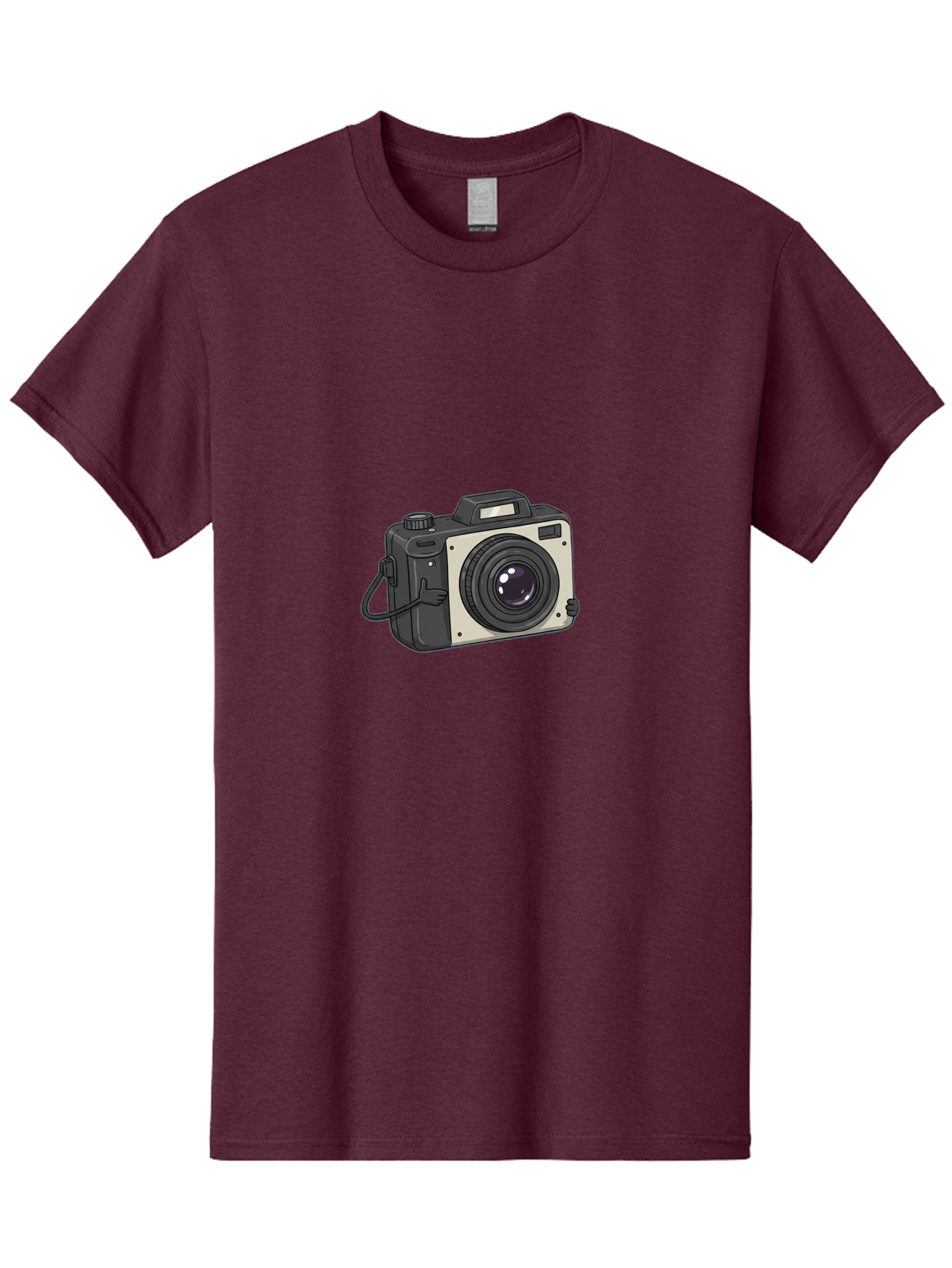 Camera-1 Men'S Graphic Tee, 100% Cotton, Comfortable Casual Summer Wear, Machine Washable, Illustrated Camera, Photography Equipment, Camera Lens, Black And Silver, Camera Strap, Digital Camera, Photography Gear, Camera Illustration Bae366