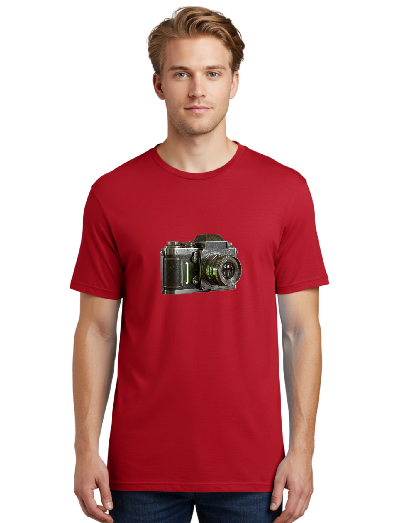 Camera-3 Men'S Graphic Tee, 100% Cotton, Comfortable Casual Summer Wear, Machine Washable, Vintage Camera, Old Camera, Classic Photography, Retro Technology, Film Camera, Antique Device, Nostalgic Photography, Camera Lens, Bae368