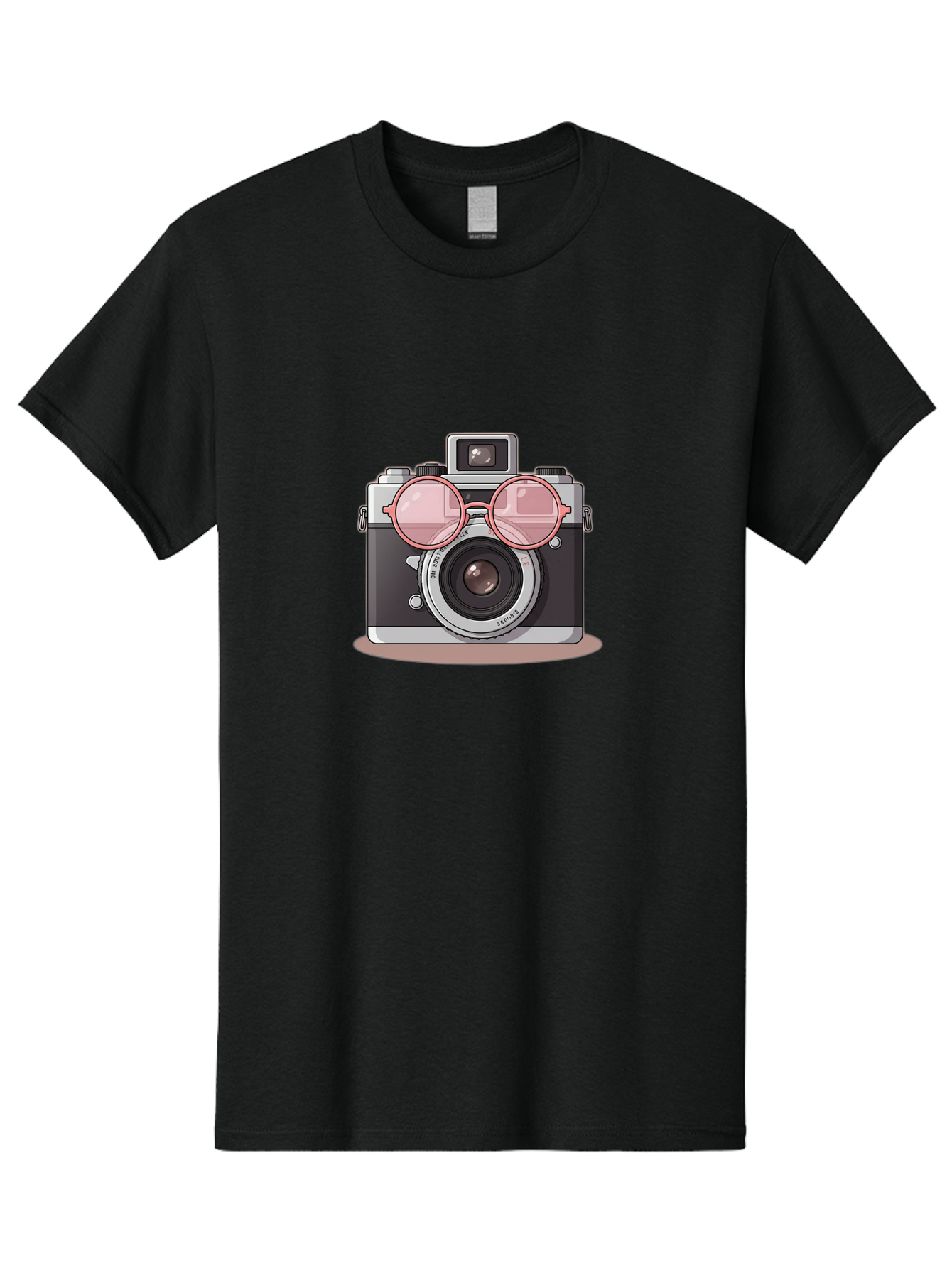 Camera-With-Glasses-2 Men'S Graphic Tee, 100% Cotton, Comfortable Casual Summer Wear, Machine Washable, Vintage Camera, Retro Photography, Cool Glasses, Lens Reflection, Classic Design, Camera Accessories, Stylish Photography Equipment, Bae375