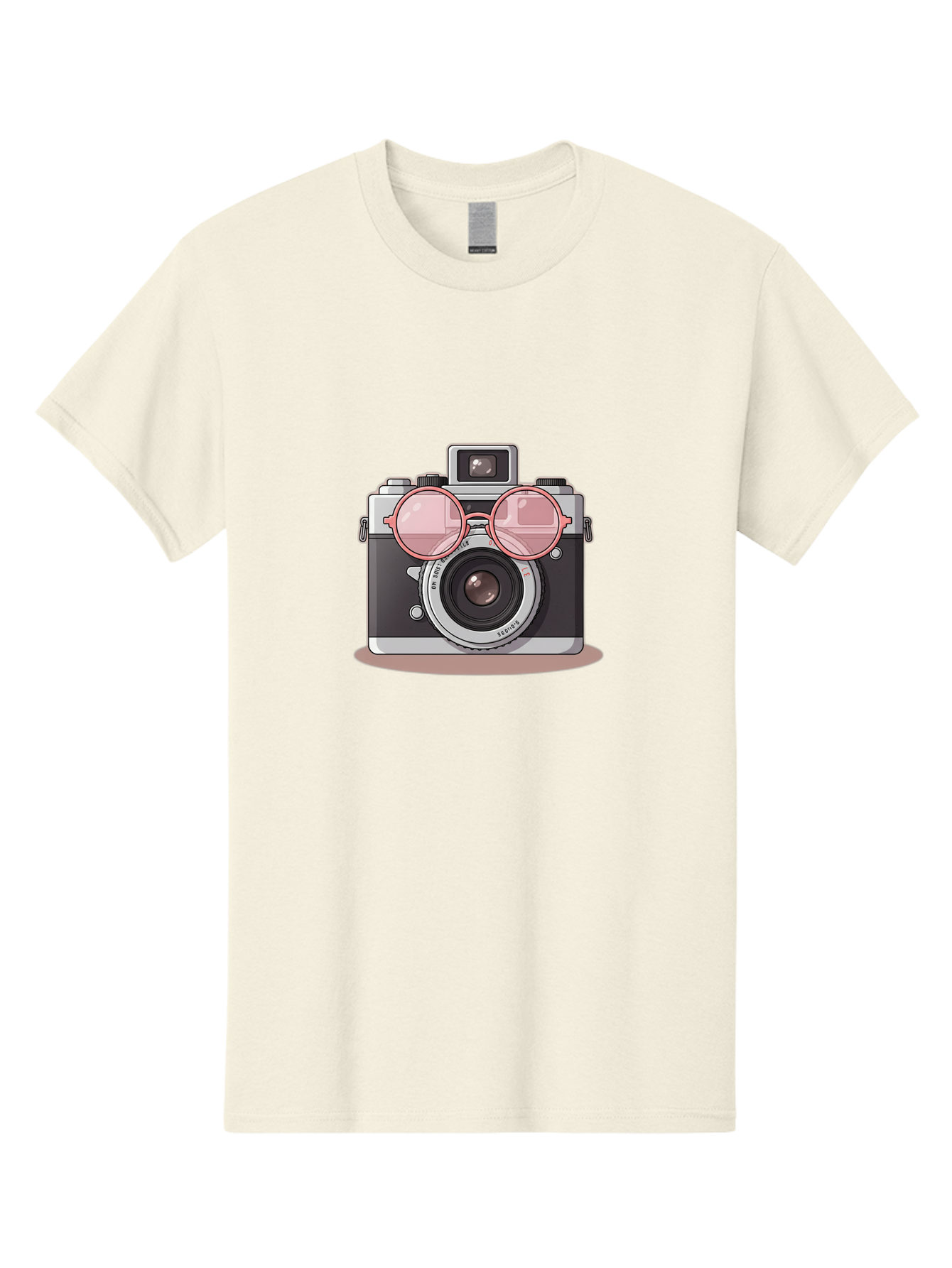 Camera-With-Glasses-2 Men'S Graphic Tee, 100% Cotton, Comfortable Casual Summer Wear, Machine Washable, Vintage Camera, Retro Photography, Cool Glasses, Lens Reflection, Classic Design, Camera Accessories, Stylish Photography Equipment, Bae375