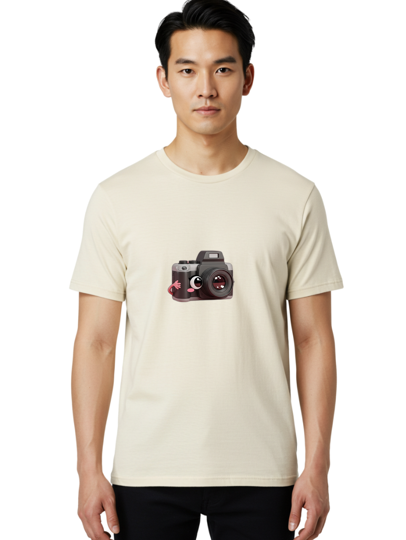 Cartoon-Camera Men'S Graphic Tee, 100% Cotton, Comfortable Casual Summer Wear, Machine Washable, Cartoon Camera, Digital Photography, Camera Character, Photography Equipment, Cute Camera, Camera Illustration, Camera Graphics, Photography Icon Bae387