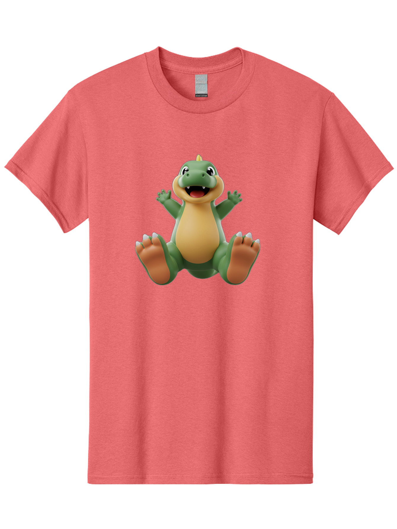 Crocodile Men'S Graphic Tee, 100% Cotton, Comfortable Casual Summer Wear, Machine Washable, Cartoon Crocodile, Green And Tan Reptile, Cute And Friendly, Jumping In The Air, Happy Expression, Cartoon Character, Animated Animal Bae417