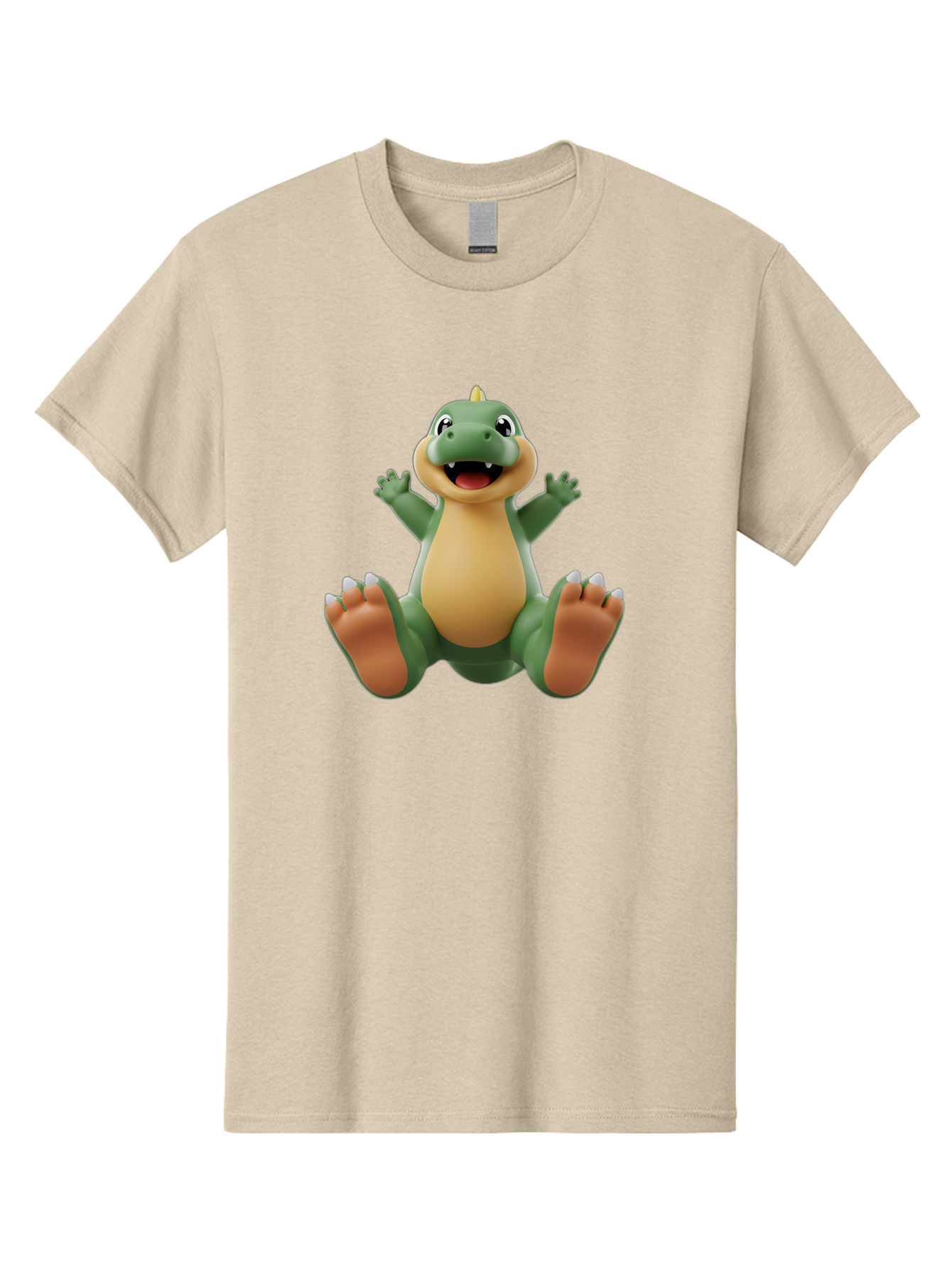 Crocodile Men'S Graphic Tee, 100% Cotton, Comfortable Casual Summer Wear, Machine Washable, Cartoon Crocodile, Green And Tan Reptile, Cute And Friendly, Jumping In The Air, Happy Expression, Cartoon Character, Animated Animal Bae417