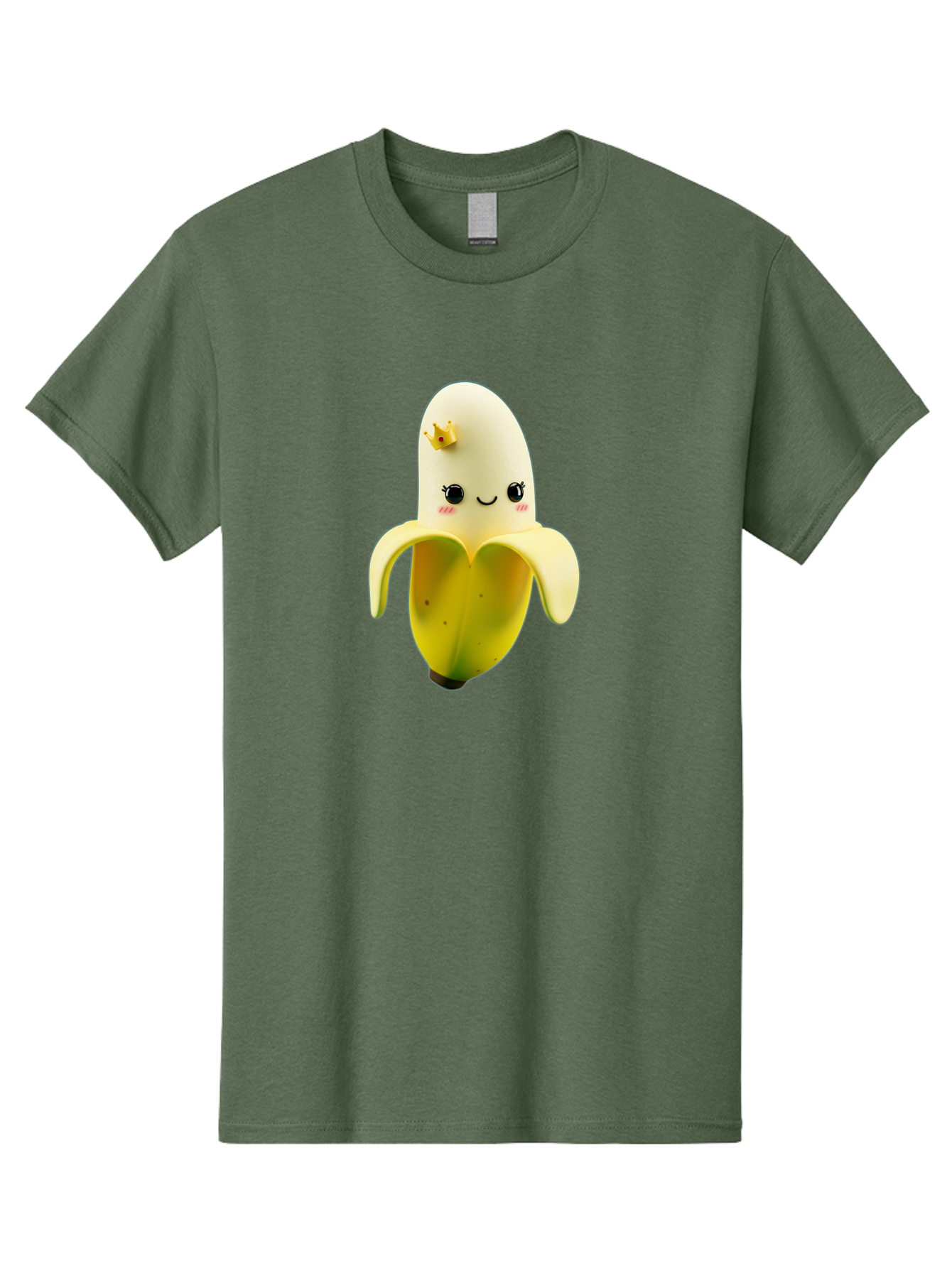 Cute-Banana Men'S Graphic Tee, 100% Cotton, Comfortable Casual Summer Wear, Machine Washable, Cartoon Banana Character, Cute Fruit Design, Banana Prince, Kawaii Fruit, Adorable Banana, Funny Fruit Character, Yellow Fruit, Smiling Banana Bae424