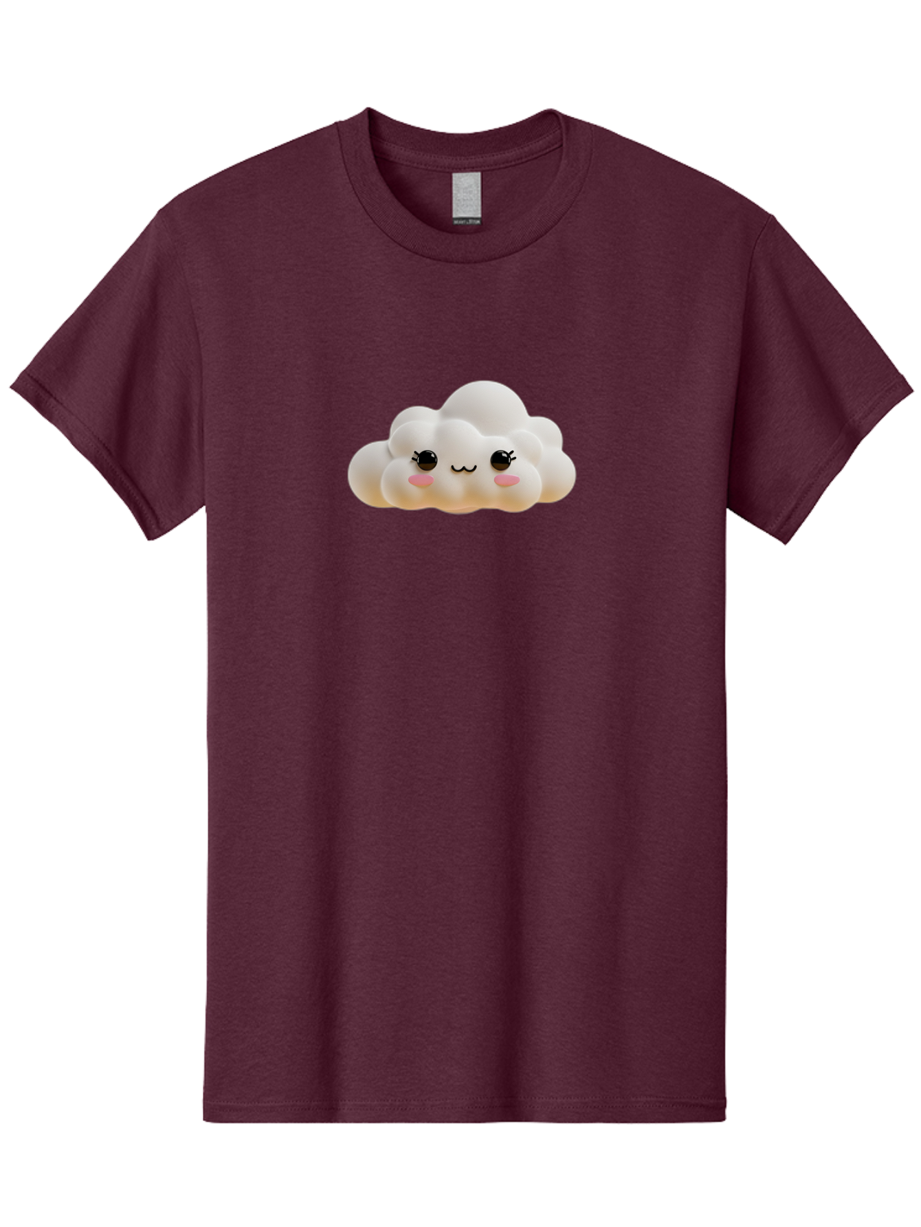 Cute-Cloud-2 Men'S Graphic Tee, 100% Cotton, Comfortable Casual Summer Wear, Machine Washable, Cute Cloud, Kawaii Art, Cartoon Character, Fluffy Cloud, Pastel Colors, Smiling Face, Rosy Cheeks, Eyelashes, Adorable, Whimsical, Fantasy Art, Bae426