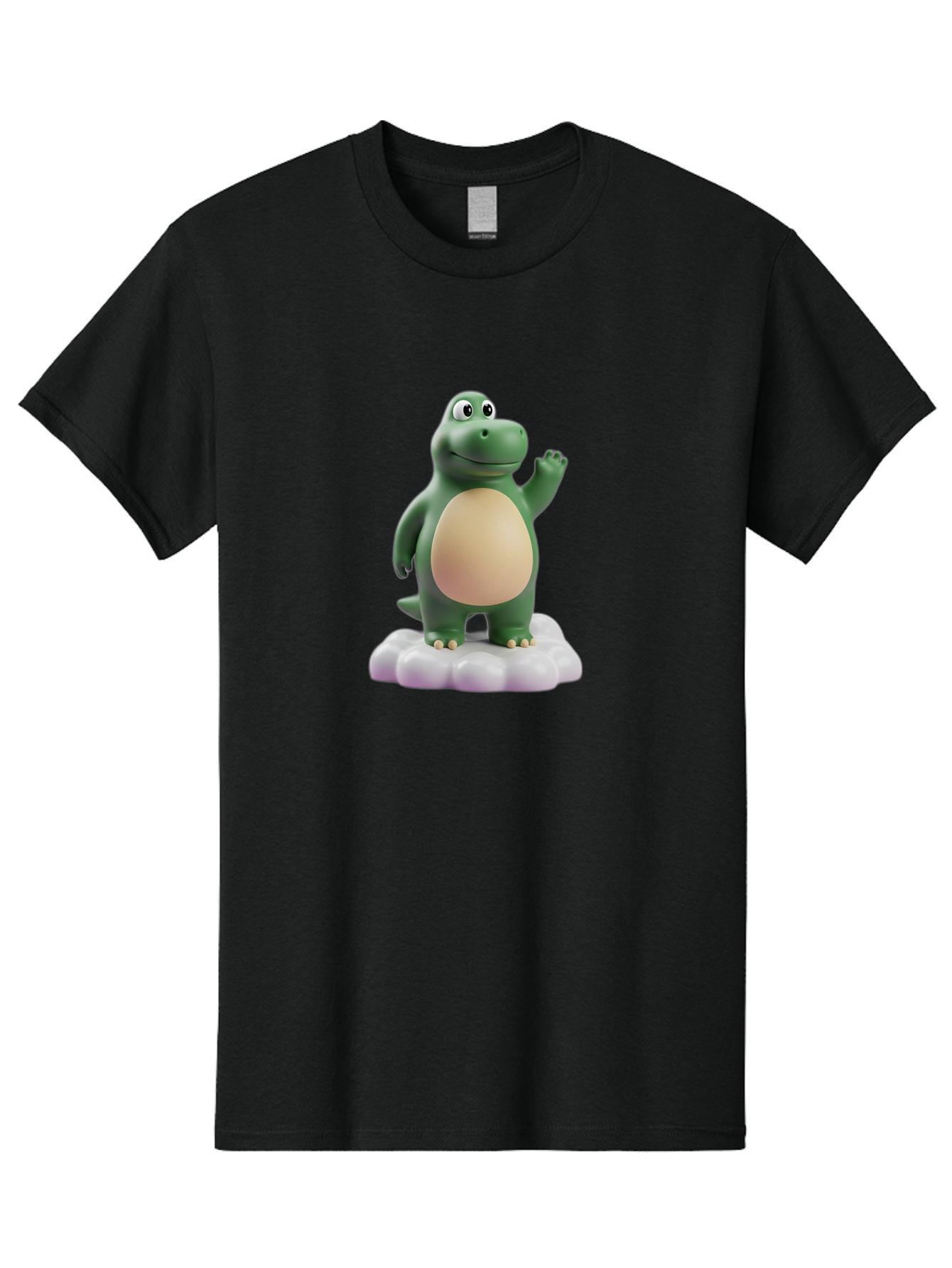 Dino-Mite Men'S Graphic Tee, 100% Cotton, Comfortable Casual Summer Wear, Machine Washable, Cartoon Dinosaur, Figurine, Green Dinosaur, Smiling Dinosaur, Waving Dinosaur, Dinosaur Toy, Dinosaur Character, Cute Dinosaur, Friendly Dinosaur, Bae436