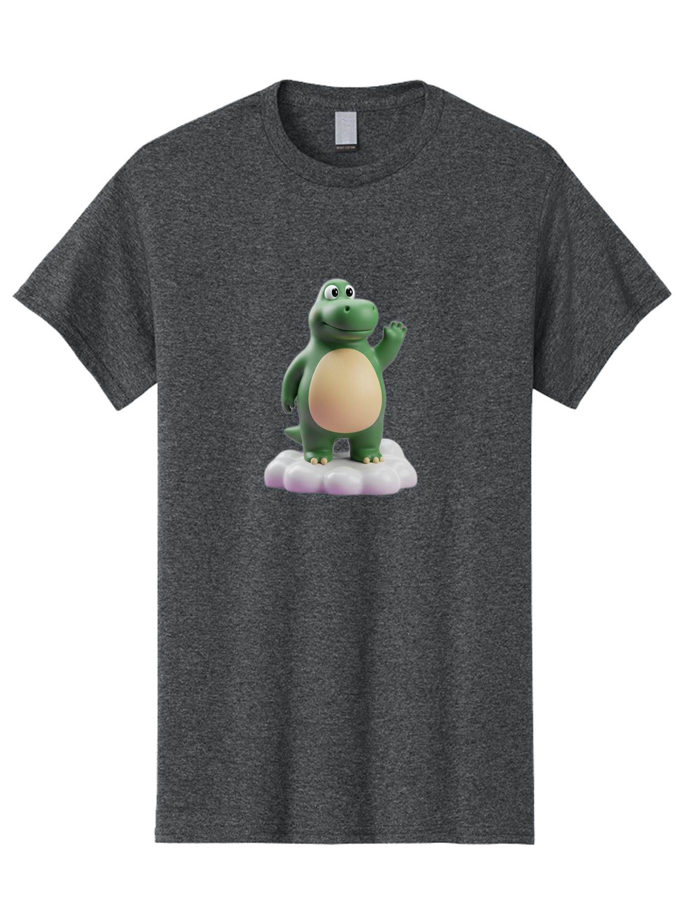 Dino-Mite Men'S Graphic Tee, 100% Cotton, Comfortable Casual Summer Wear, Machine Washable, Cartoon Dinosaur, Figurine, Green Dinosaur, Smiling Dinosaur, Waving Dinosaur, Dinosaur Toy, Dinosaur Character, Cute Dinosaur, Friendly Dinosaur, Bae436