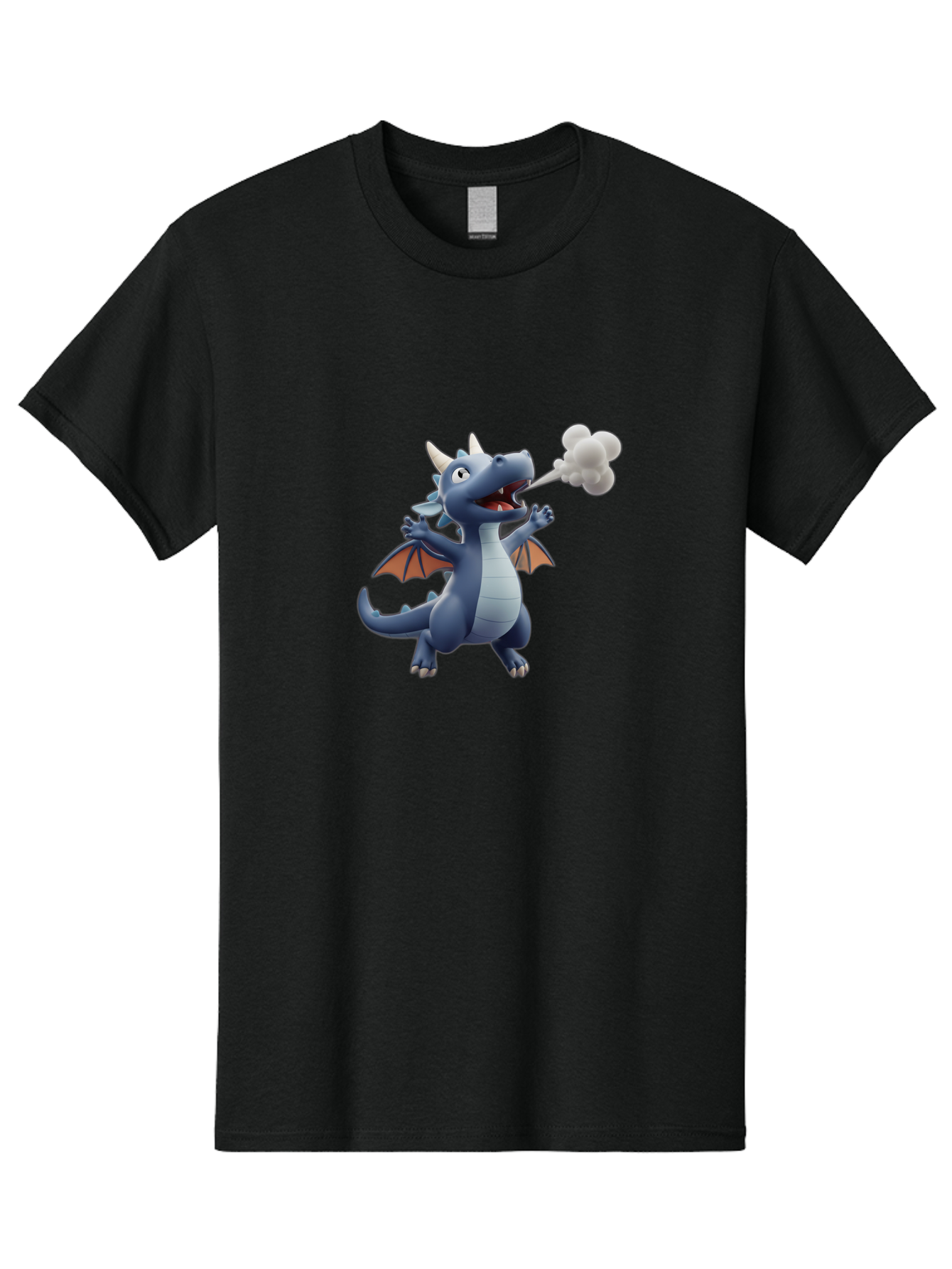 Dragon-Smoking Men'S Graphic Tee, 100% Cotton, Comfortable Casual Summer Wear, Machine Washable, Cartoon Dragon, Mythical Creature, Fantasy Character, Smoking, Adorable, Cute, Playful, Child-Friendly Graphics, Digital Art, Animated Dragon, Bae440