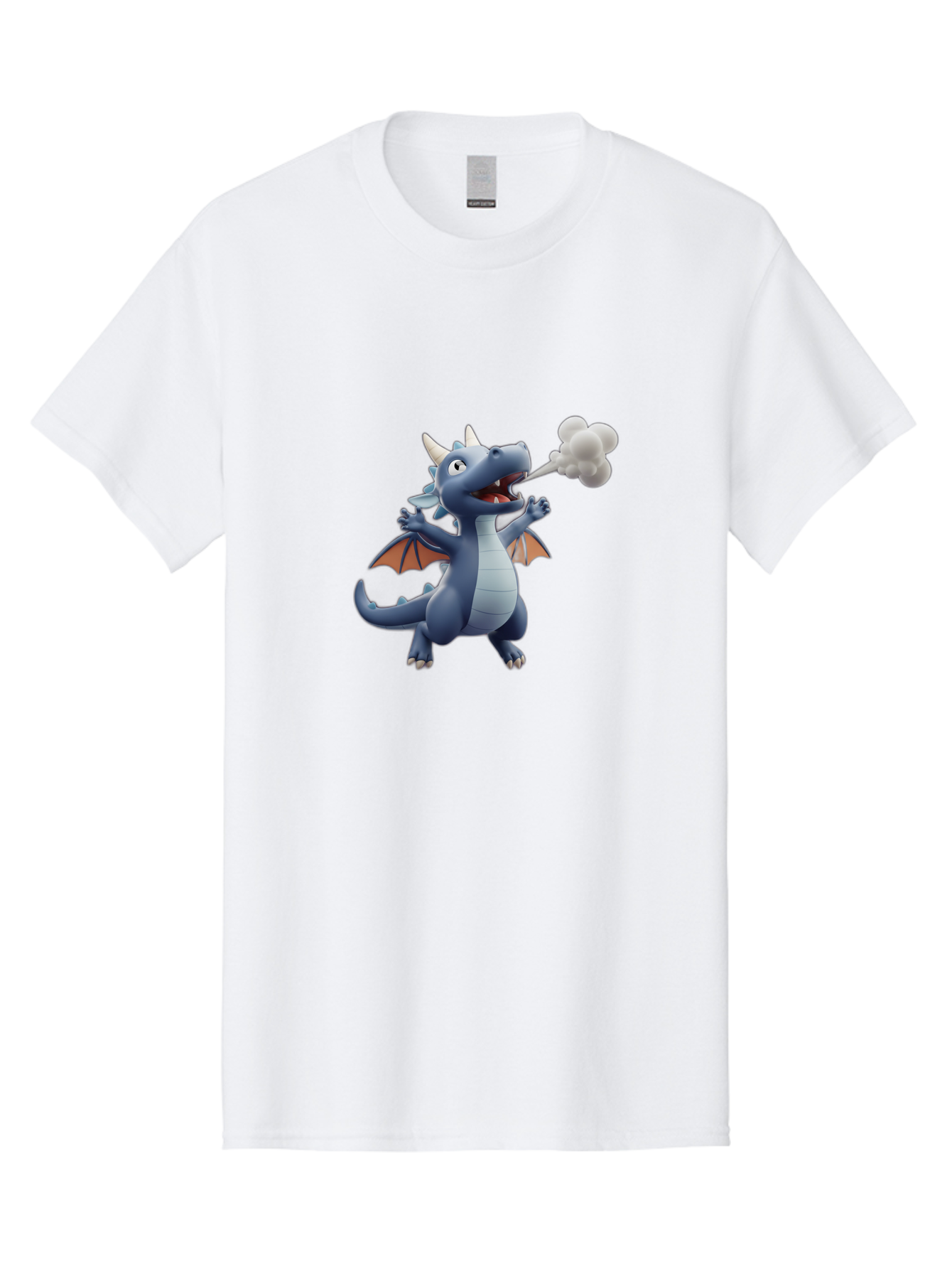 Dragon-Smoking Men'S Graphic Tee, 100% Cotton, Comfortable Casual Summer Wear, Machine Washable, Cartoon Dragon, Mythical Creature, Fantasy Character, Smoking, Adorable, Cute, Playful, Child-Friendly Graphics, Digital Art, Animated Dragon, Bae440