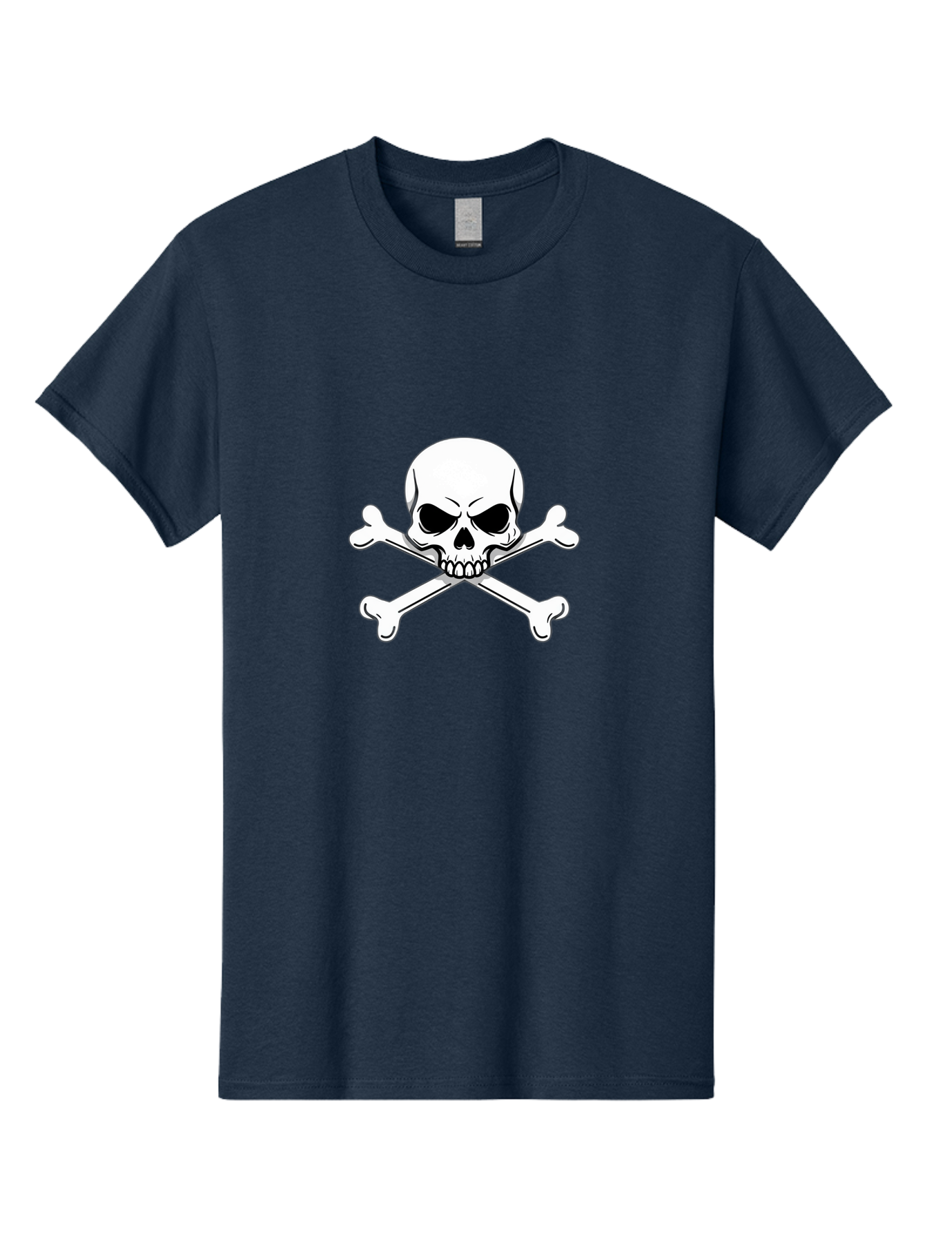 Jolly-Roger-Skull-And-Crossbones Men'S Graphic Tee, 100% Cotton, Comfortable Casual Summer Wear, Machine Washable, Skull And Crossbones, Pirate Symbol, Danger Warning, Jolly Roger Flag, Pirate Flag, Skull Illustration, Pirate Emblem, Bae475