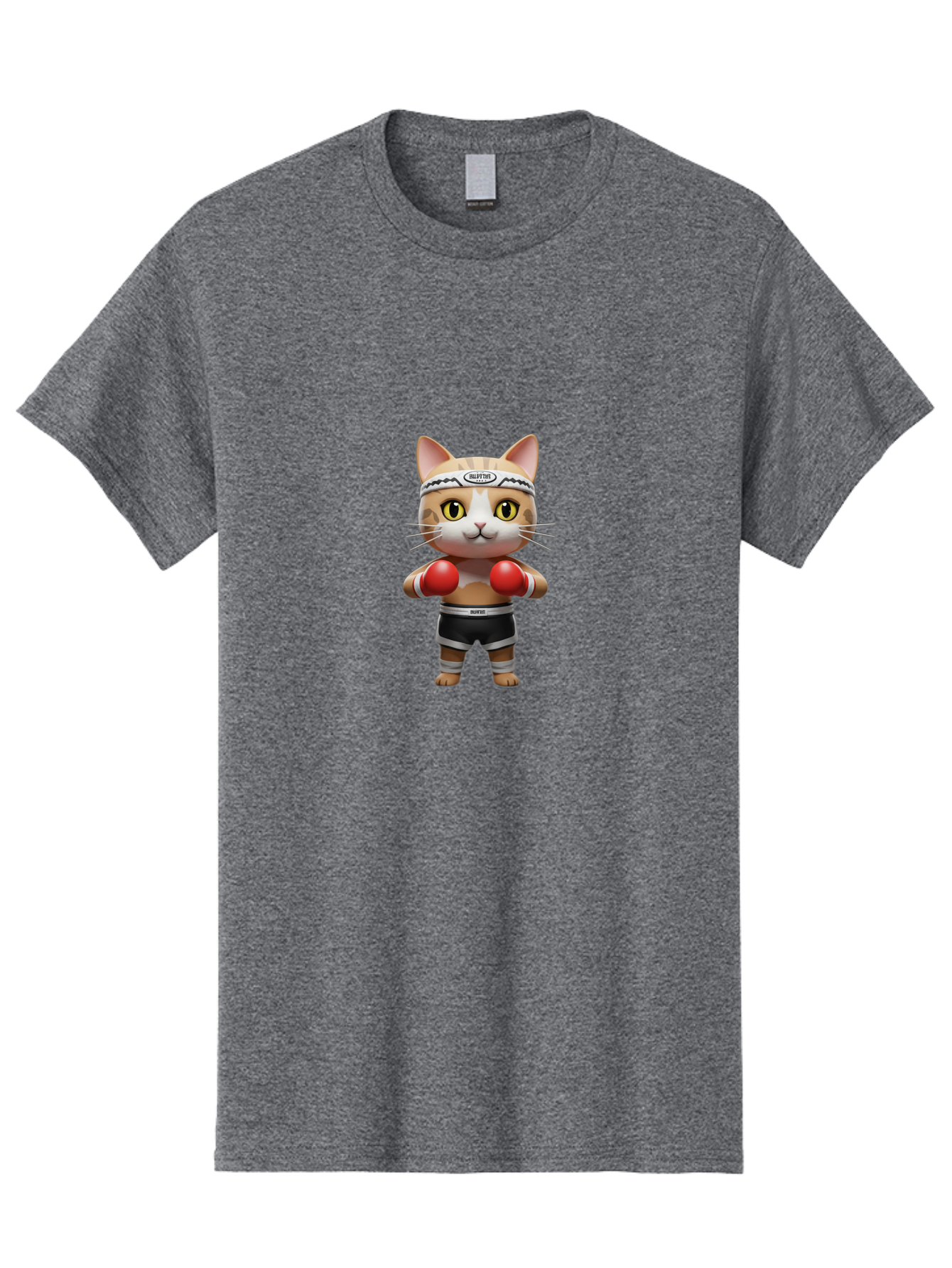 Kitten-Muay-Thai Men'S Graphic Tee, 100% Cotton, Comfortable Casual Summer Wear, Machine Washable, Cartoon Cat, Boxing Gloves, Muay Thai, Kitten Muay, Martial Arts, Fighting Cat, Animal Athlete, Cute Fighter Bae479