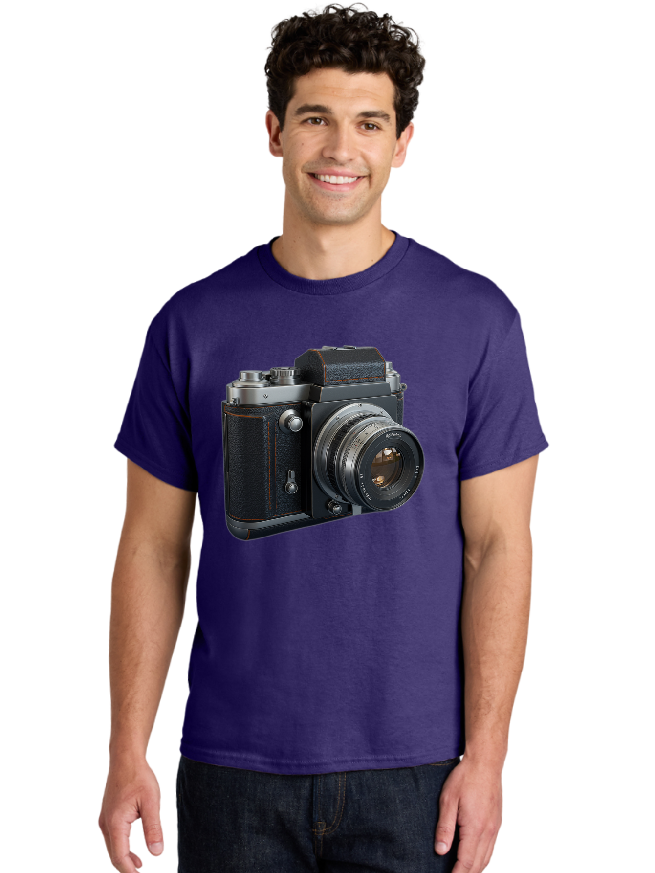 Leica-M6 Men'S Graphic Tee, 100% Cotton, Comfortable Casual Summer Wear, Machine Washable, Vintage Camera, Black Leather, Silver Accents, High-End Photography Equipment, Classic Design, Film Camera, Leica M6, Photography Gear, Retro Style Bae485